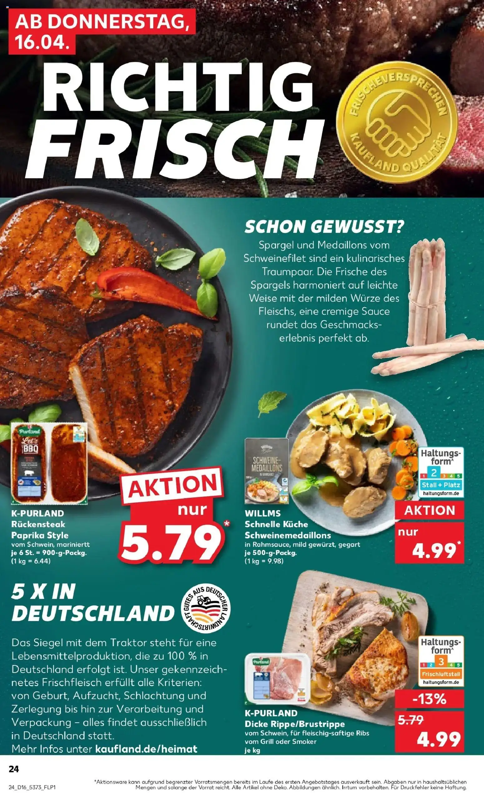 Kaufland Prospekt Bückeburg	 – gültig ab 13.04.2026 | Seite: 36 | Produkte: Grill, Küche, Schweinefilet, Paprika