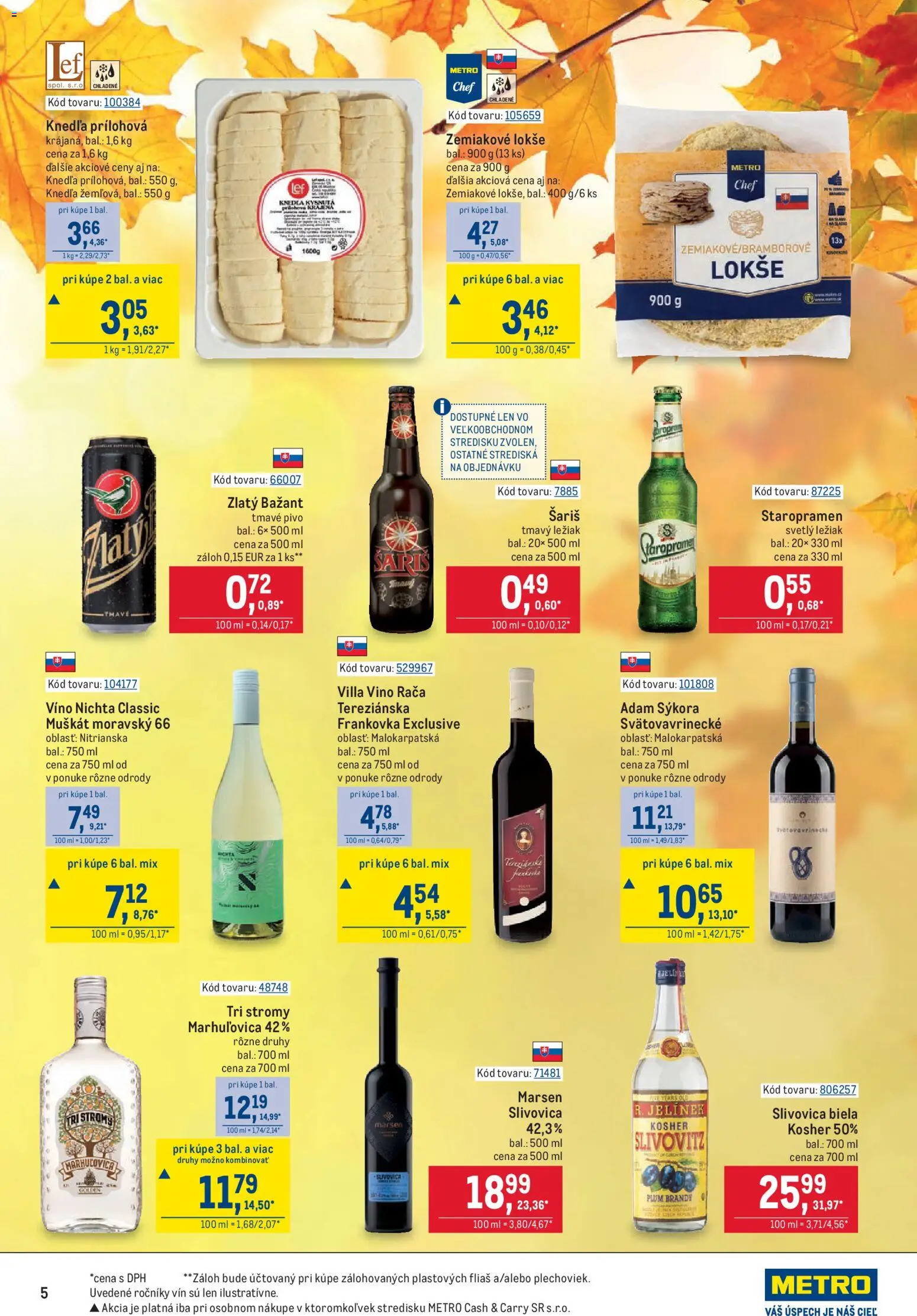 Nové Metro akcie – leták je platný od 07.10.2026 | Strana: 5 | Produkty: Pivo, Víno, Šariš, Staropramen
