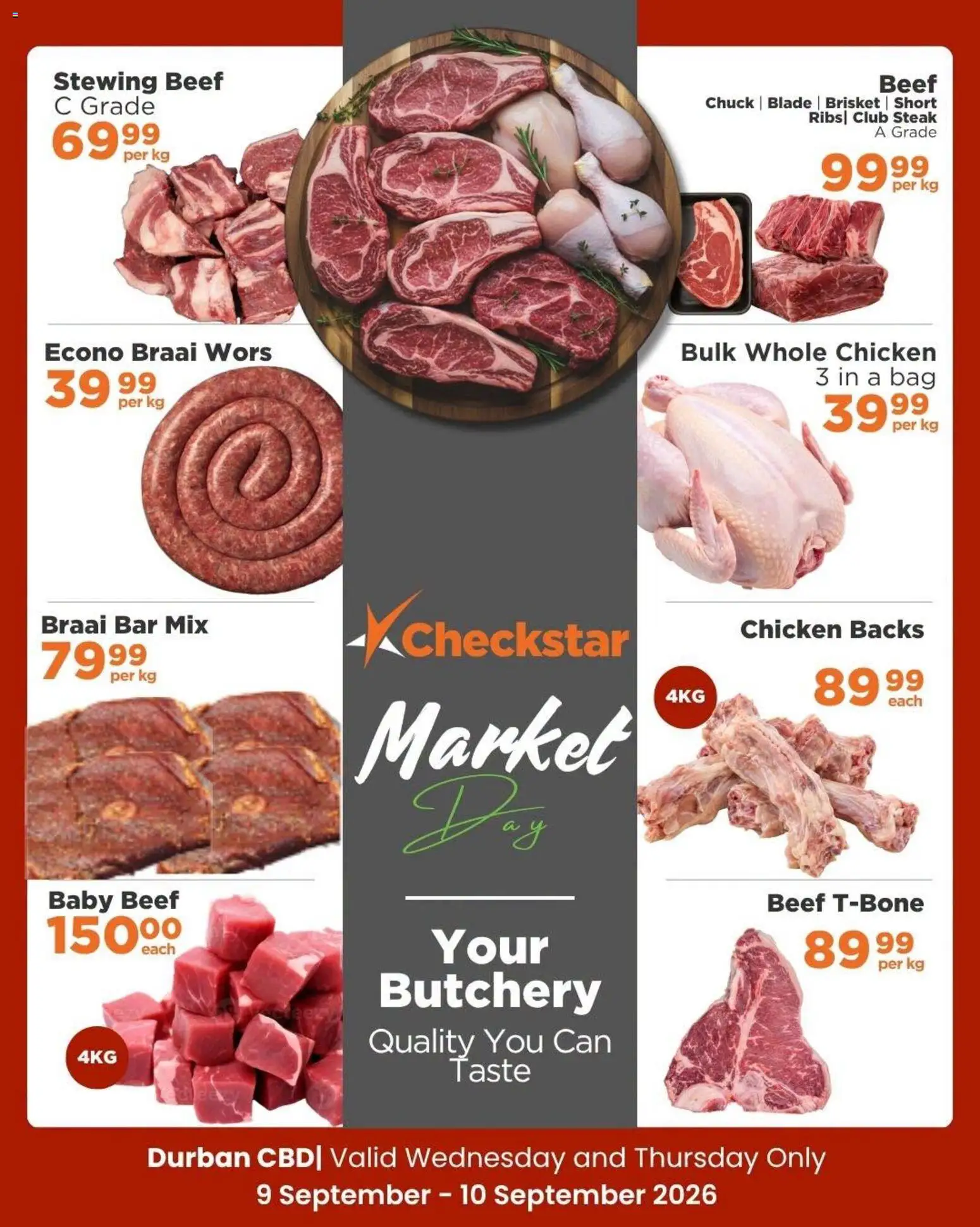 New Check Star catalogue – valid from 09/09/2026 | Page: 6 | Products: Bag, Steak, Chicken, Beef