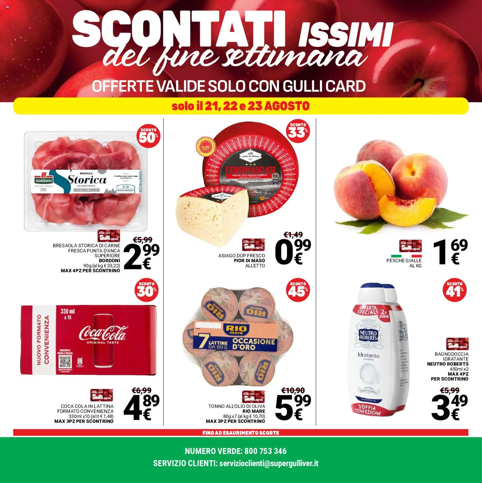 Volantino Gulliver del 18/08/2026 | Pagina: 41 | Prodotti: Bresaola, Tonno, Carne, Coca Cola