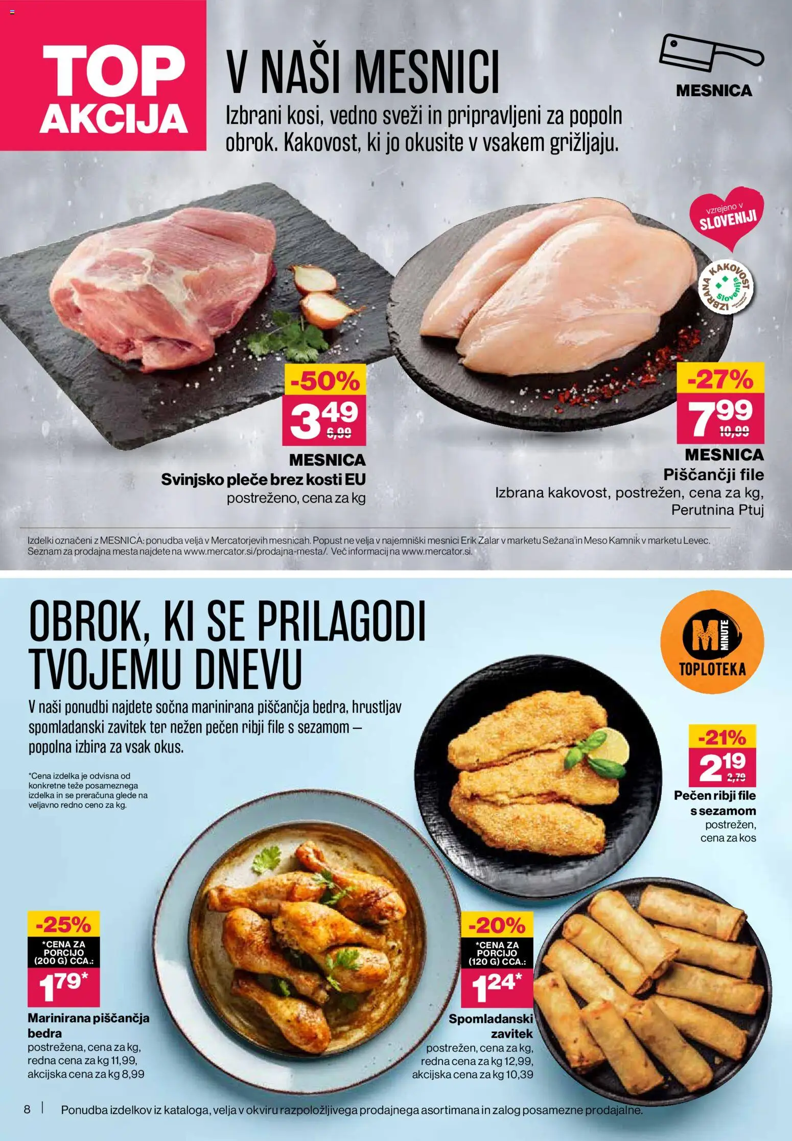 Novi Mercator katalog ponudbe – veljaven od 07.05.2026 | Stran: 8 | Izdelki: Piščančja bedra, Kos