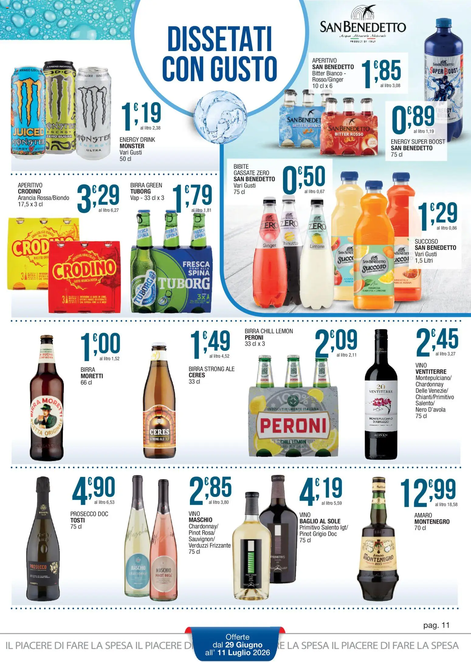 Volantino Sidis del 29/06/2026 | Pagina: 11 | Prodotti: Ceres, Bibite, Amaro, Aperitivo