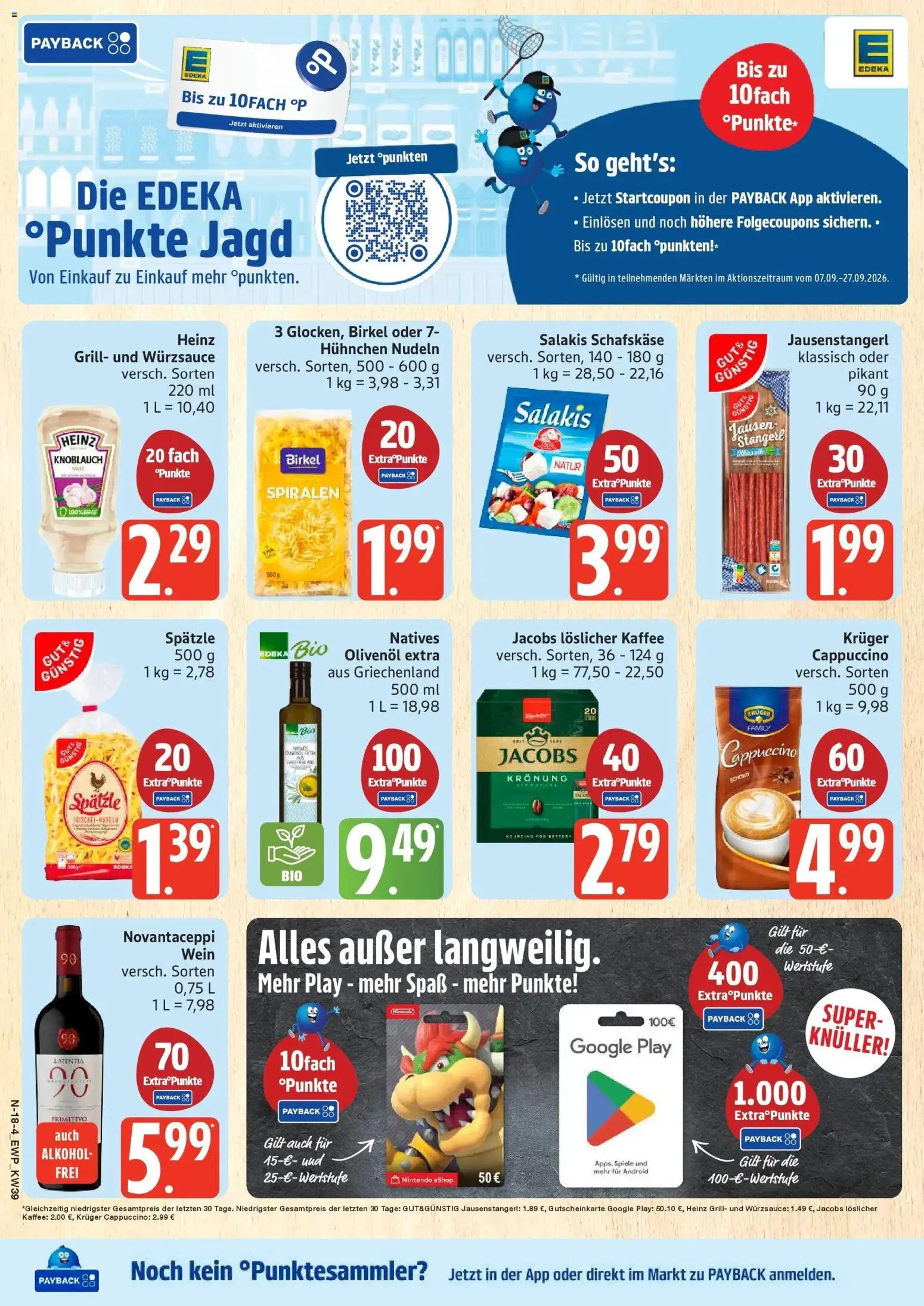Edeka Prospekt Rostock (ab 21.09.2026) » Angebote Online | Seite: 18 | Produkte: Olivenol, Wein, Nudeln, Schafskase