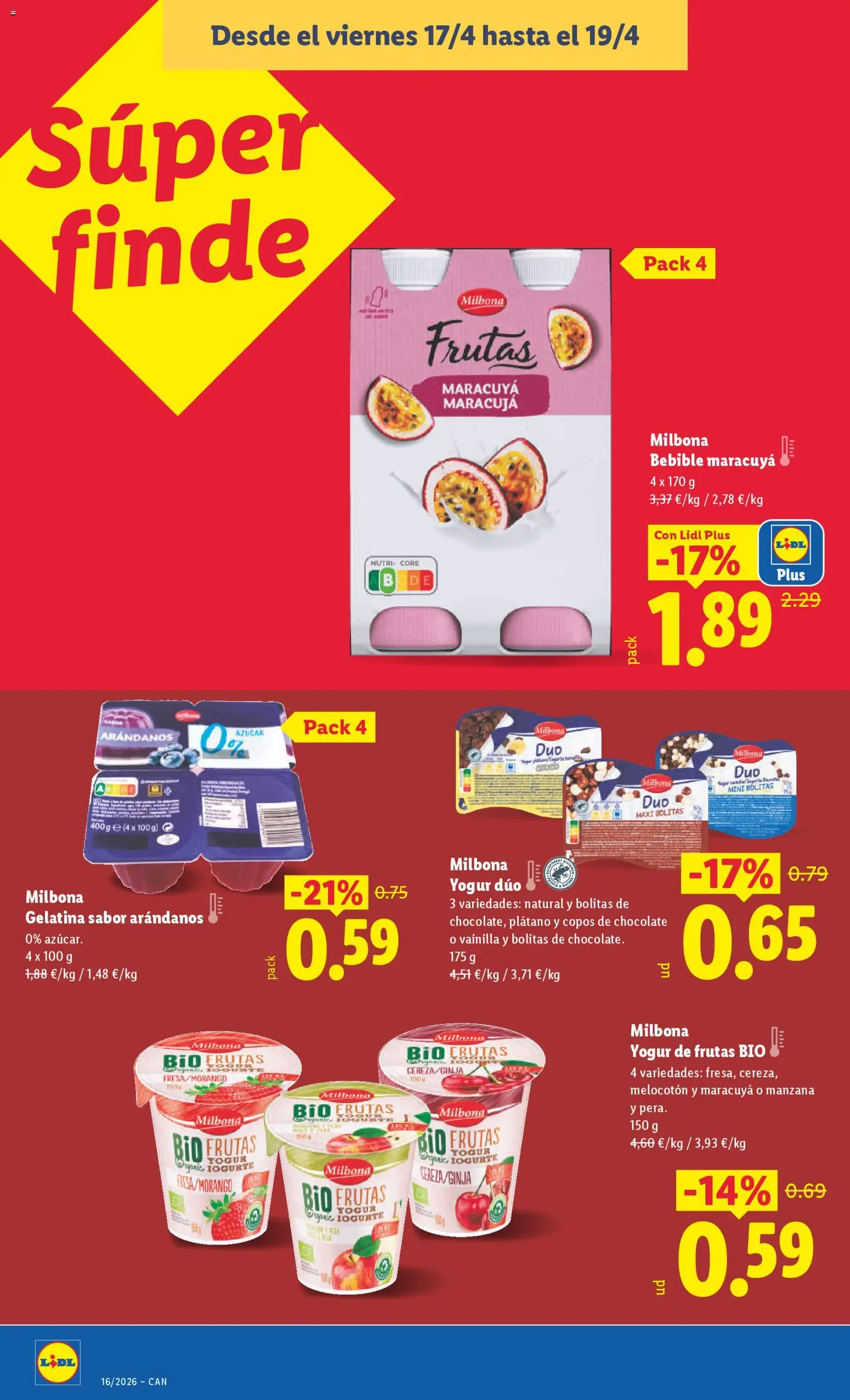 Lidl Canarias │ válido desde el 13.04.2026 | Página: 24 | Productos: Gelatina, Yogur, Chocolate, Manzana