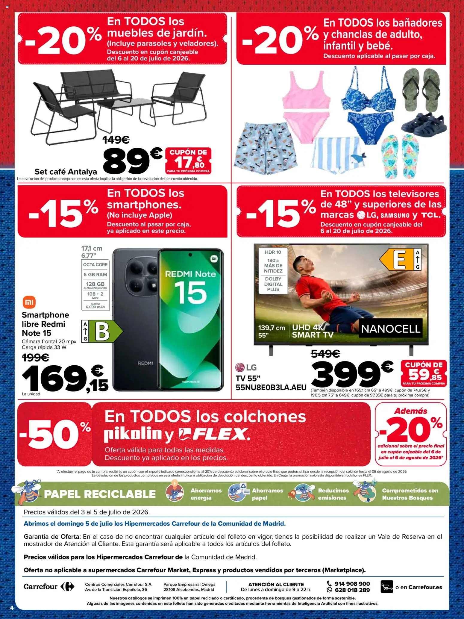 Carrefour Precio Imbatible │ válido desde el 03/07/2026 | Página: 4 | Productos: Apple, Colchon, Muebles, Televisión