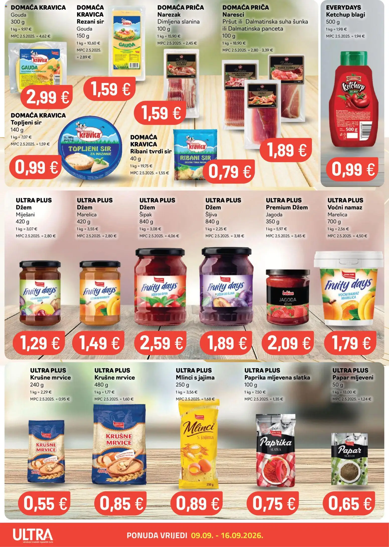 Ultra Gros katalog | vrijedi od 09.09.2026 | Stranica: 2 | Proizvodi: Suha sunka, Džem, Papar, Panceta