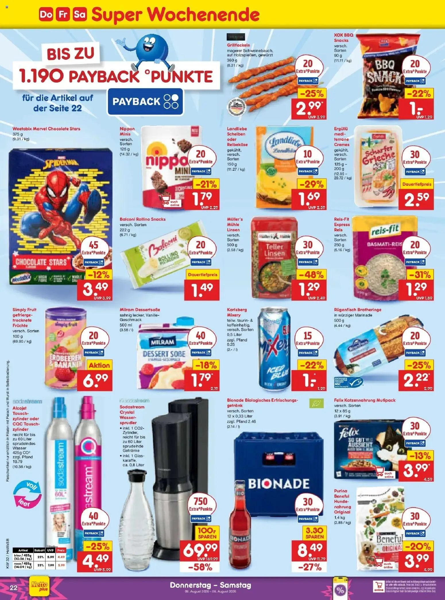 Netto Marken-Discount Prospekt Hamburg – gültig ab 03.08.2026 | Seite: 40 | Produkte: Wasser, Reis, Erdbeeren, Fleisch