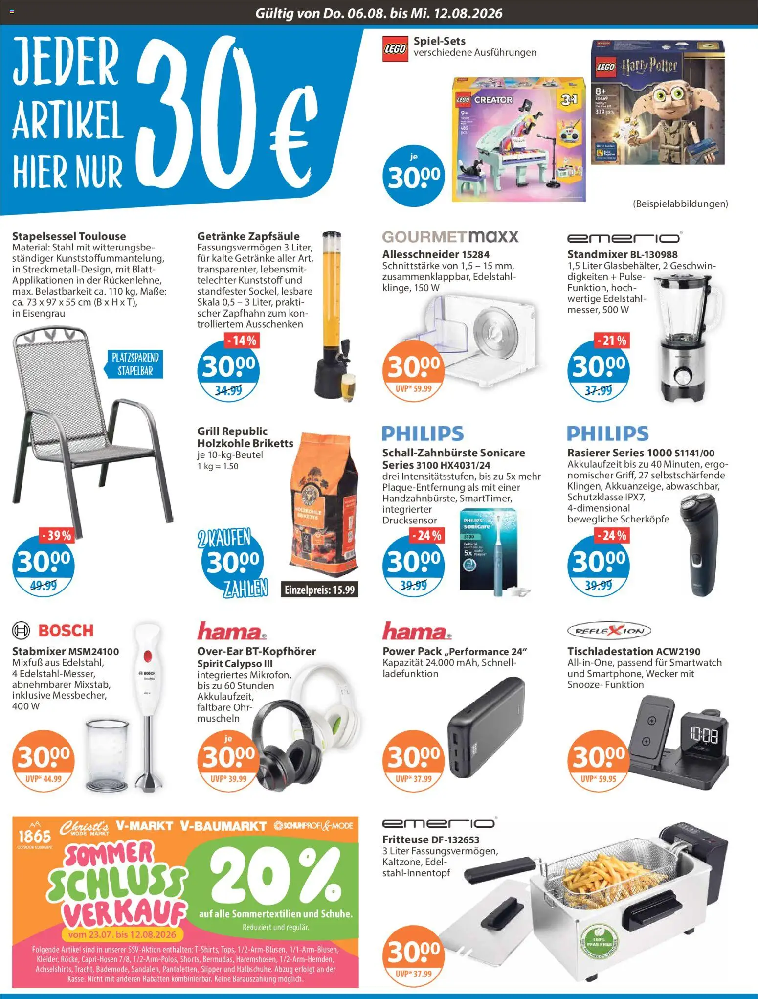 V-Markt Angebote – gültig ab 06.08.2026 | Seite: 16 | Produkte: Philips, Grill, Smartwatch, Stabmixer