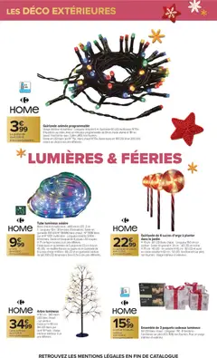 Carrefour - Prévisualisation de Arbre lumineux, H 90 cm - 540 micro-LED blanc - sur secteur. Existe en H 150 cm - 144 LED blanc pur dont 14 Flash - Usage intérieur extérieur à un prix différent. valide à partir de 03/11/2026 | Page: 9 | Produits: Flocons, Arbre lumineux, Piles