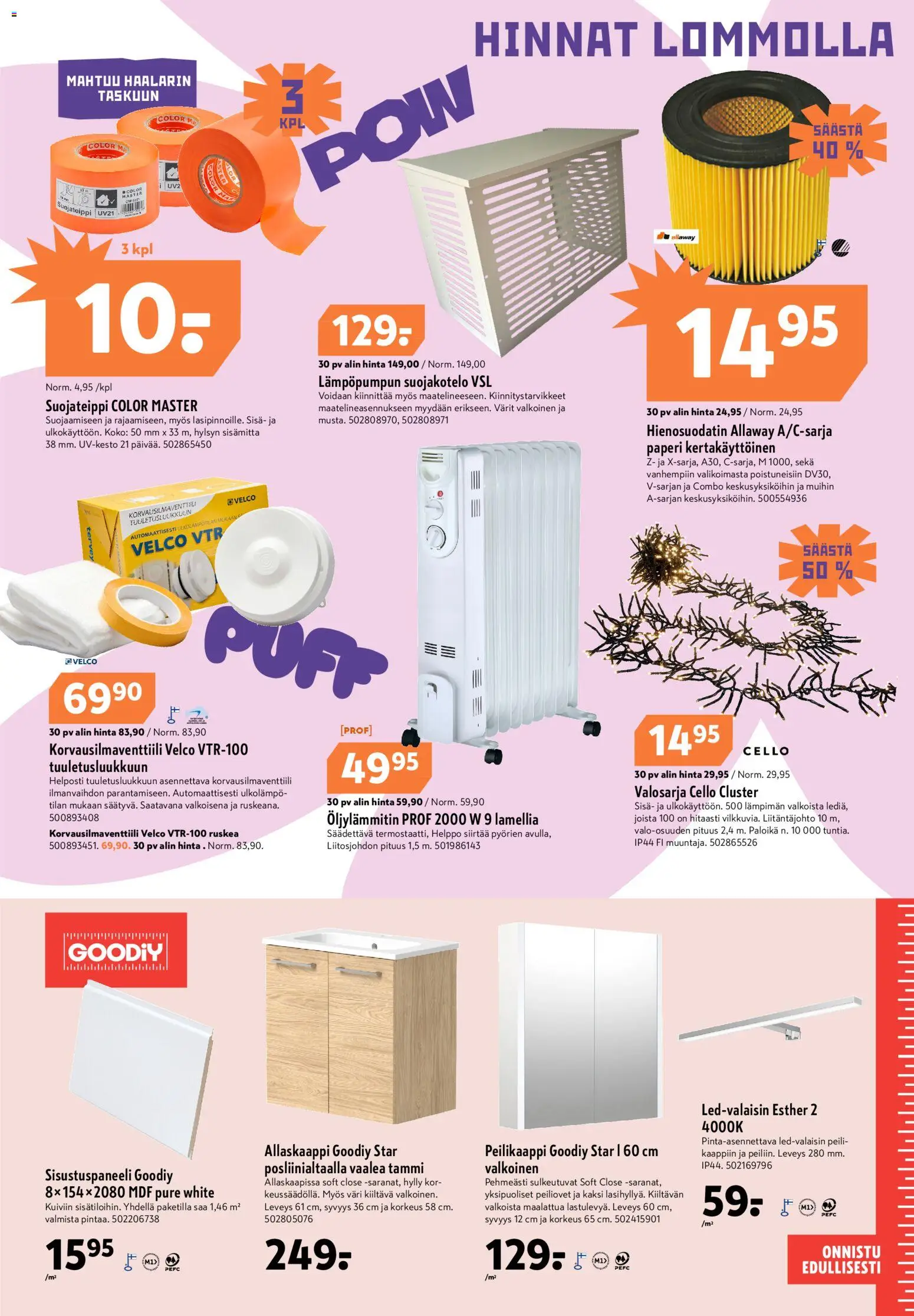 K-Rauta tarjoukset – voimassa 14/10/2026 alkaen | Sivu: 7 | Tuotteet: Hylly, Paperi, Peili