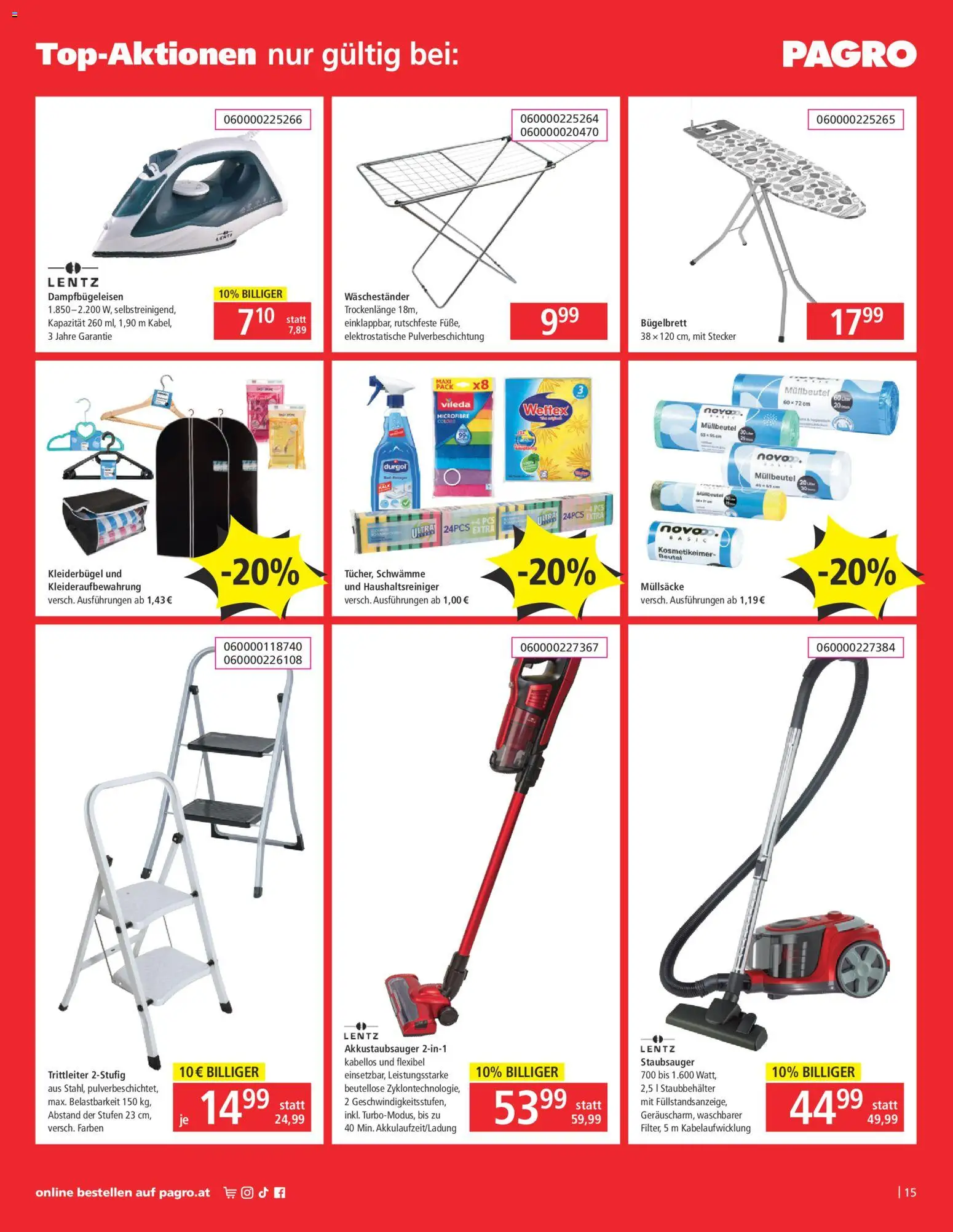 Libro Flugblatt gültig ab 03.09.2026 | Seite: 15 | Produkte: Schwämme, Staubsauger, Müllsäcke, Kleiderbügel