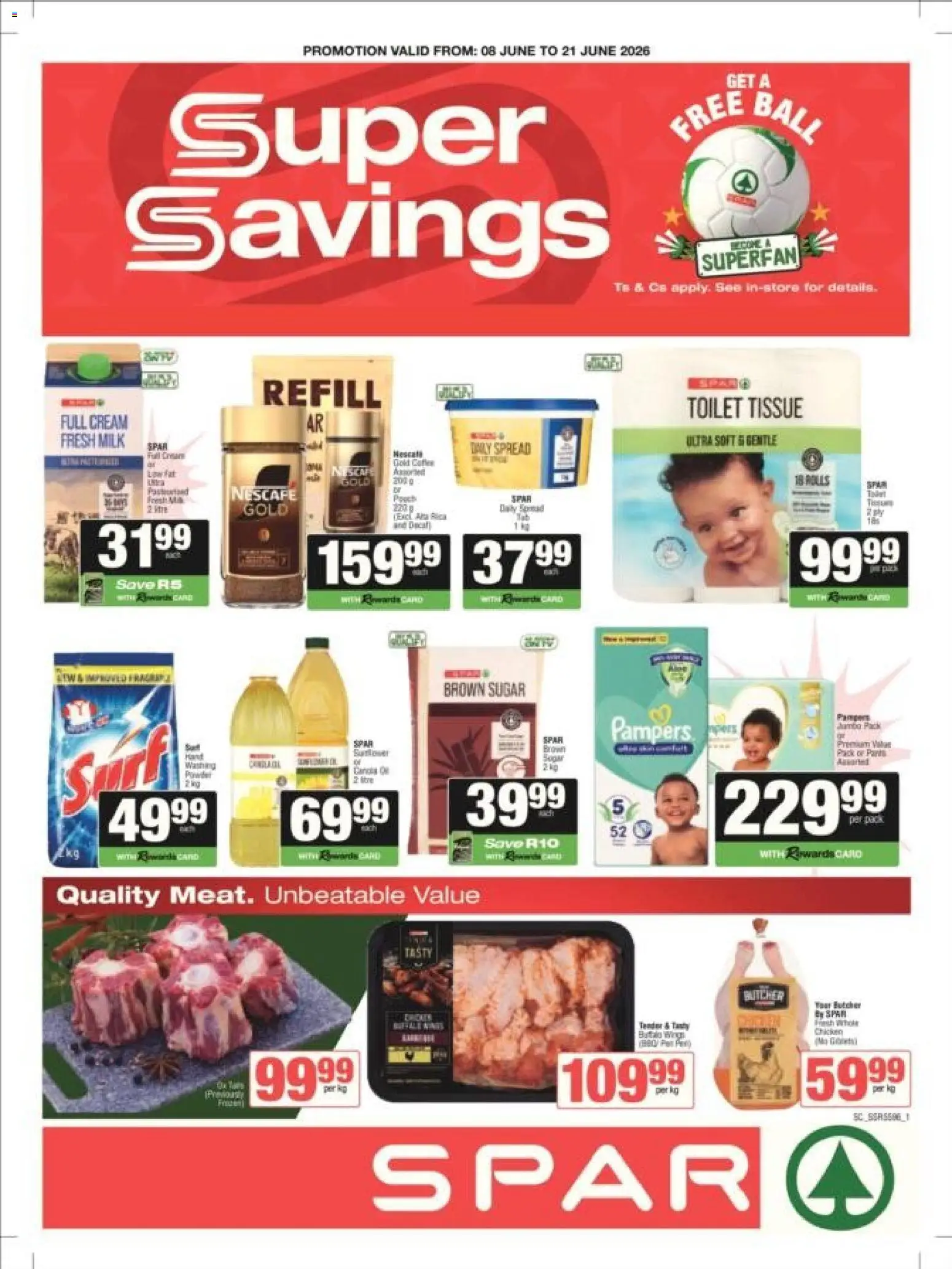 New Spar catalogue – valid from 08.06.2026 | Page: 1 | Products: Toilet, Milk, Cream, Sugar