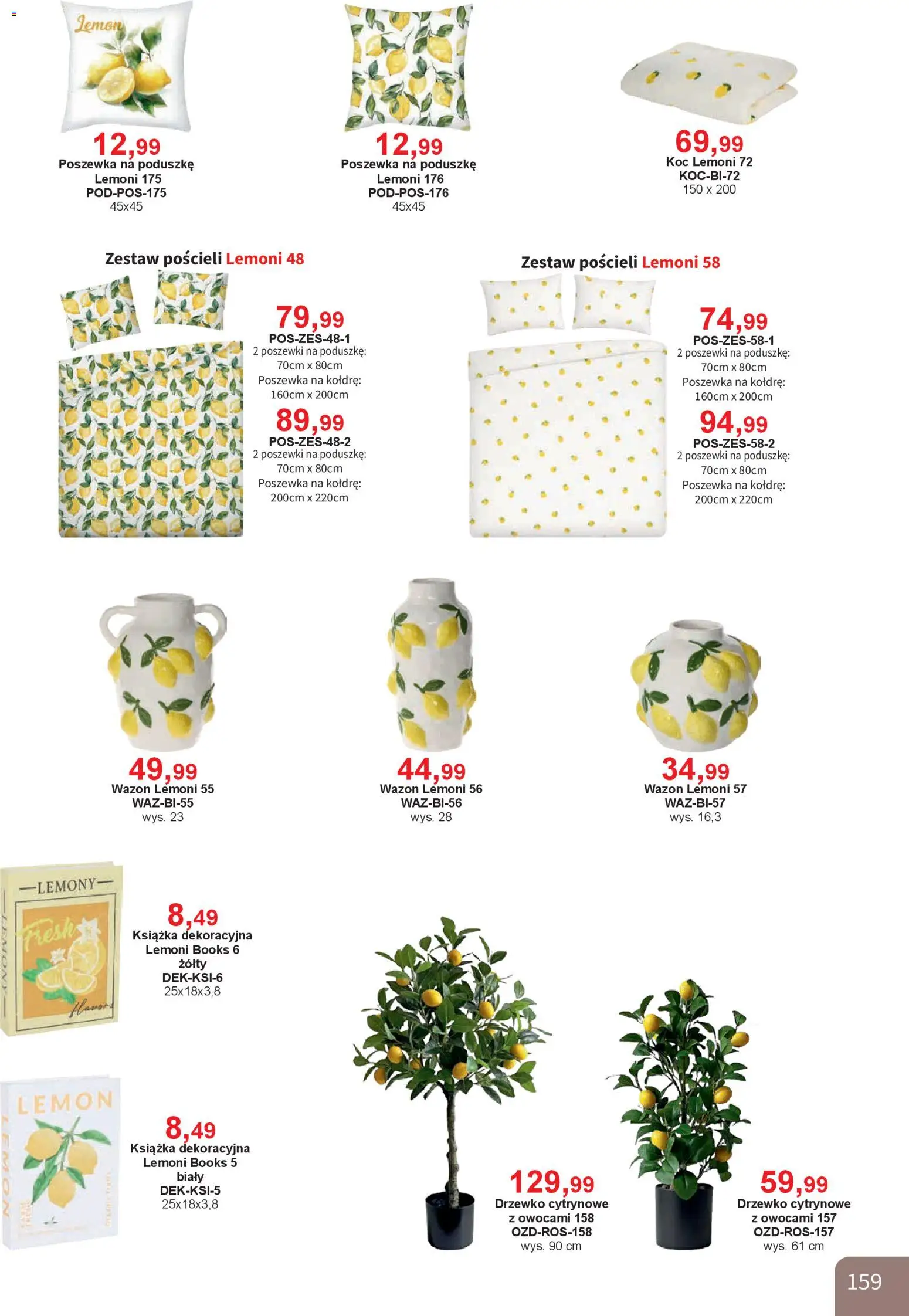 Bodzio Katalog od 01.04.2026 | Strona: 159 | Produkty: Drzewko cytrynowe, Koc, Wazon