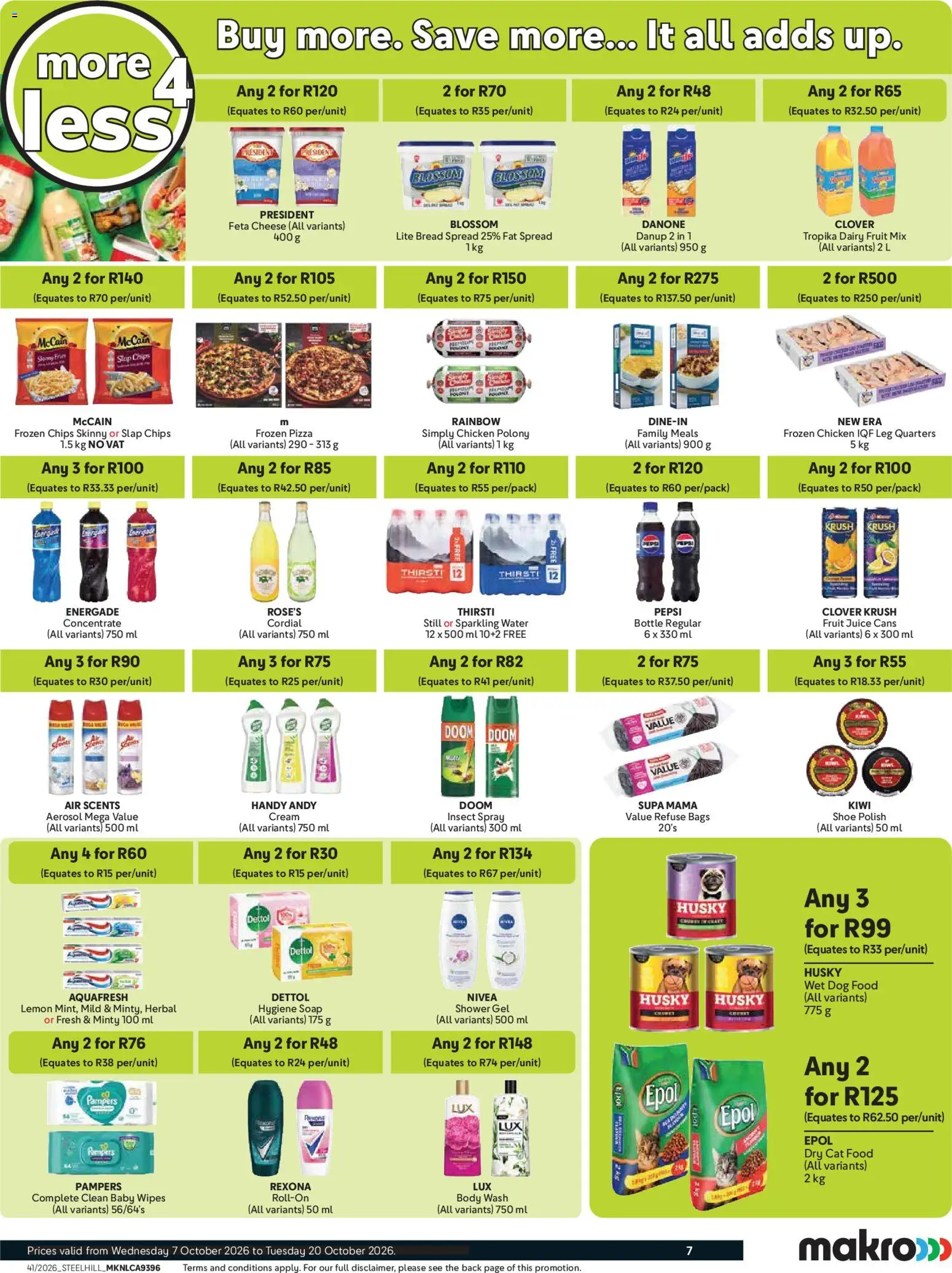 New Makro catalogue – valid from 07/10/2026 | Page: 7 | Products: Shower, Bread, Water, Fat spread