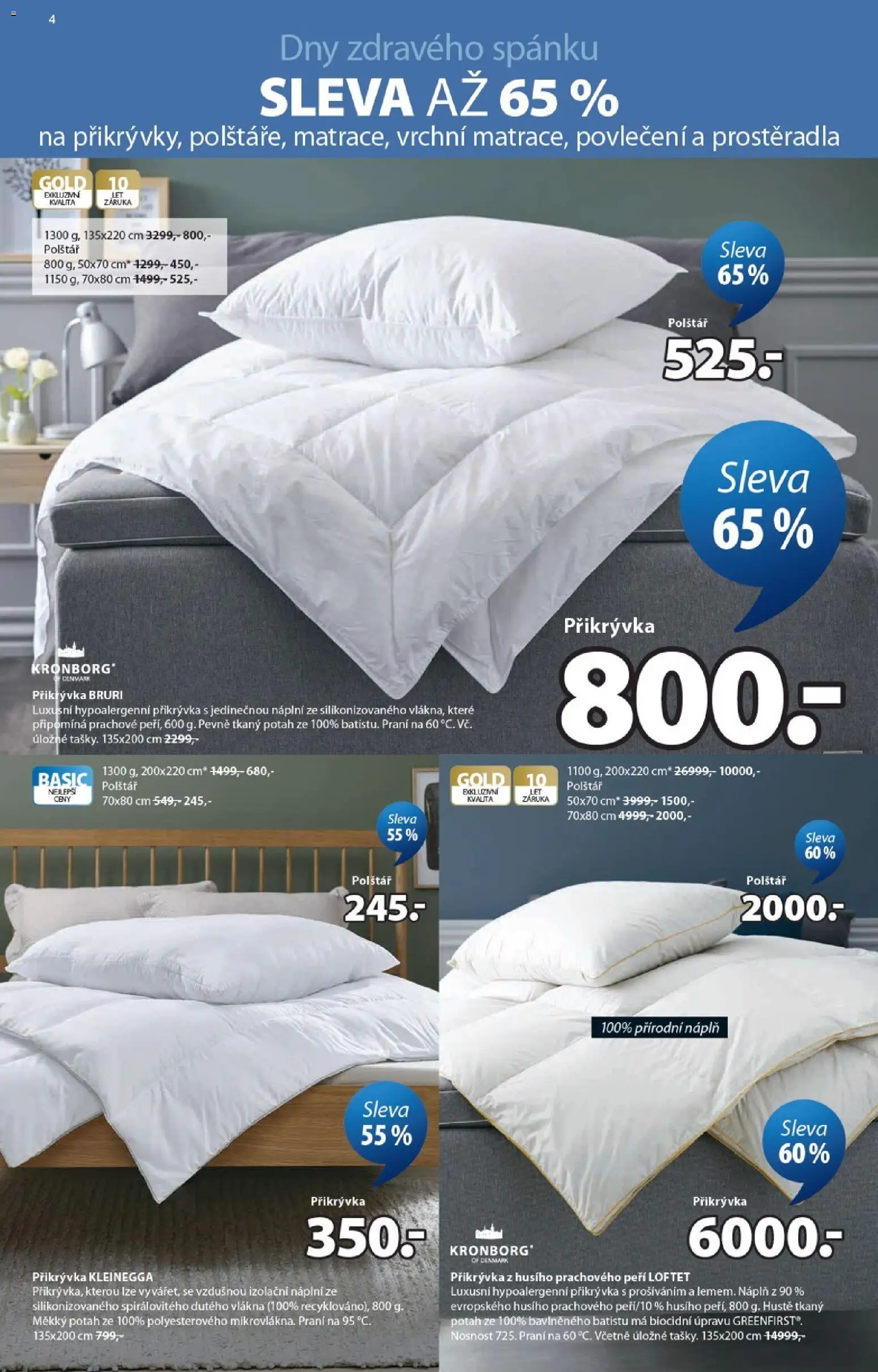 JYSK leták od 27.05.2026 | Strana: 4 | Produkty: Prostěradla, Povlečení, Polštář, Přikrývka