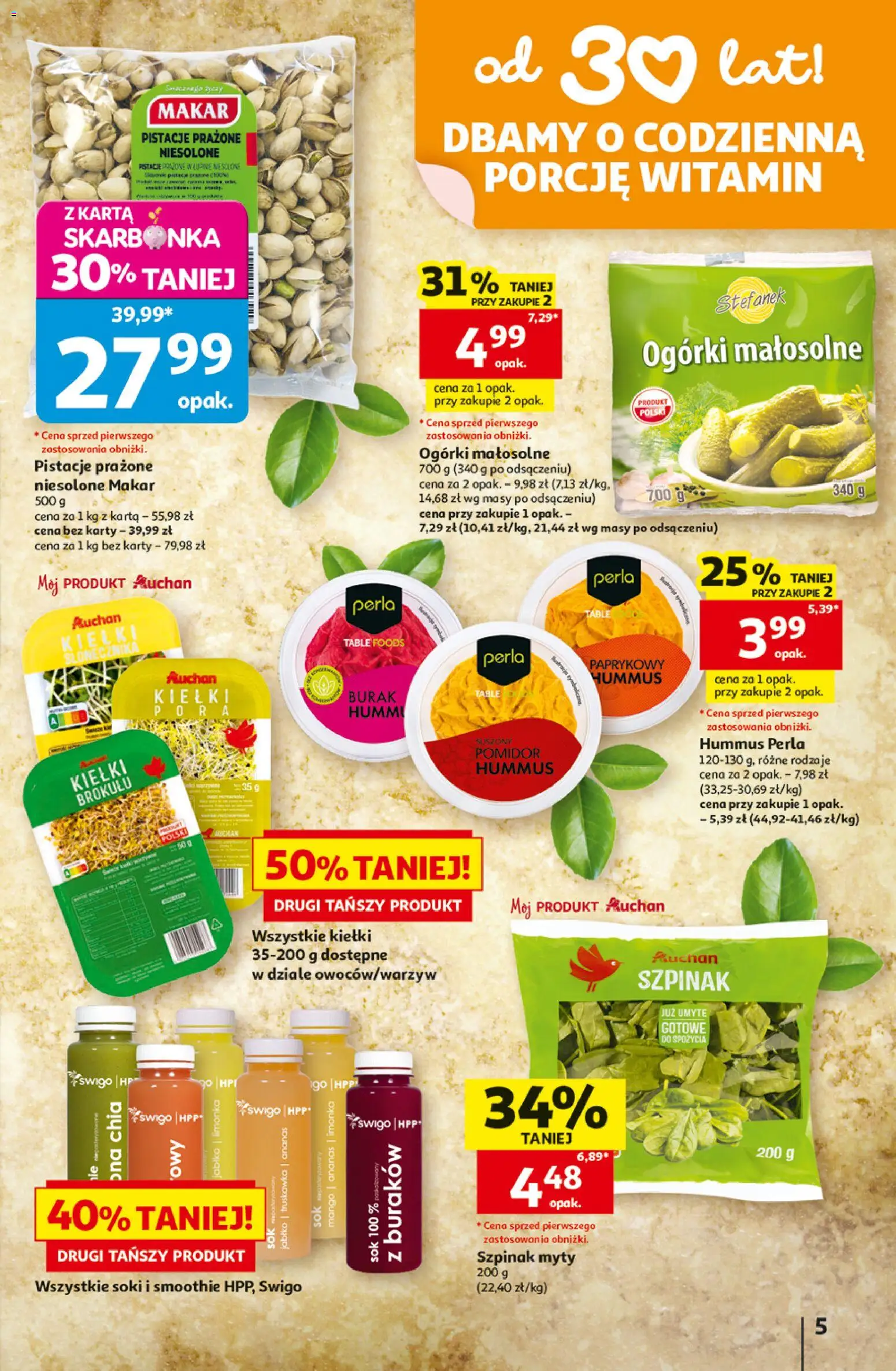 Auchan gazetka - 30 Lat Hipermarket od 02.07.2026 | Strona: 5 | Produkty: Mango, Soki, Hummus, Sok