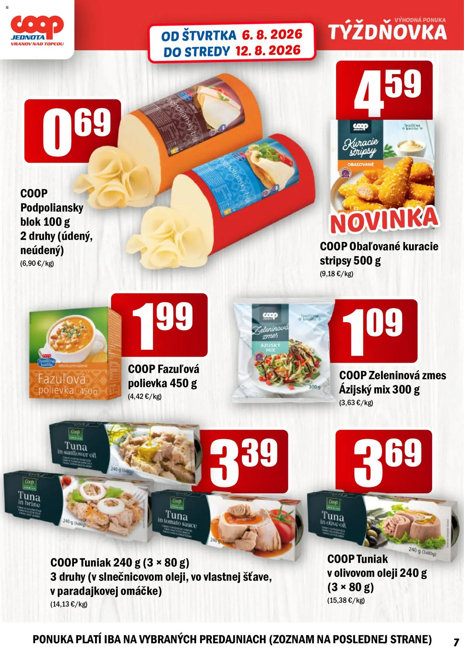 Nové COOP Jednota akcie – leták je platný od 06.08.2026 | Strana: 7
