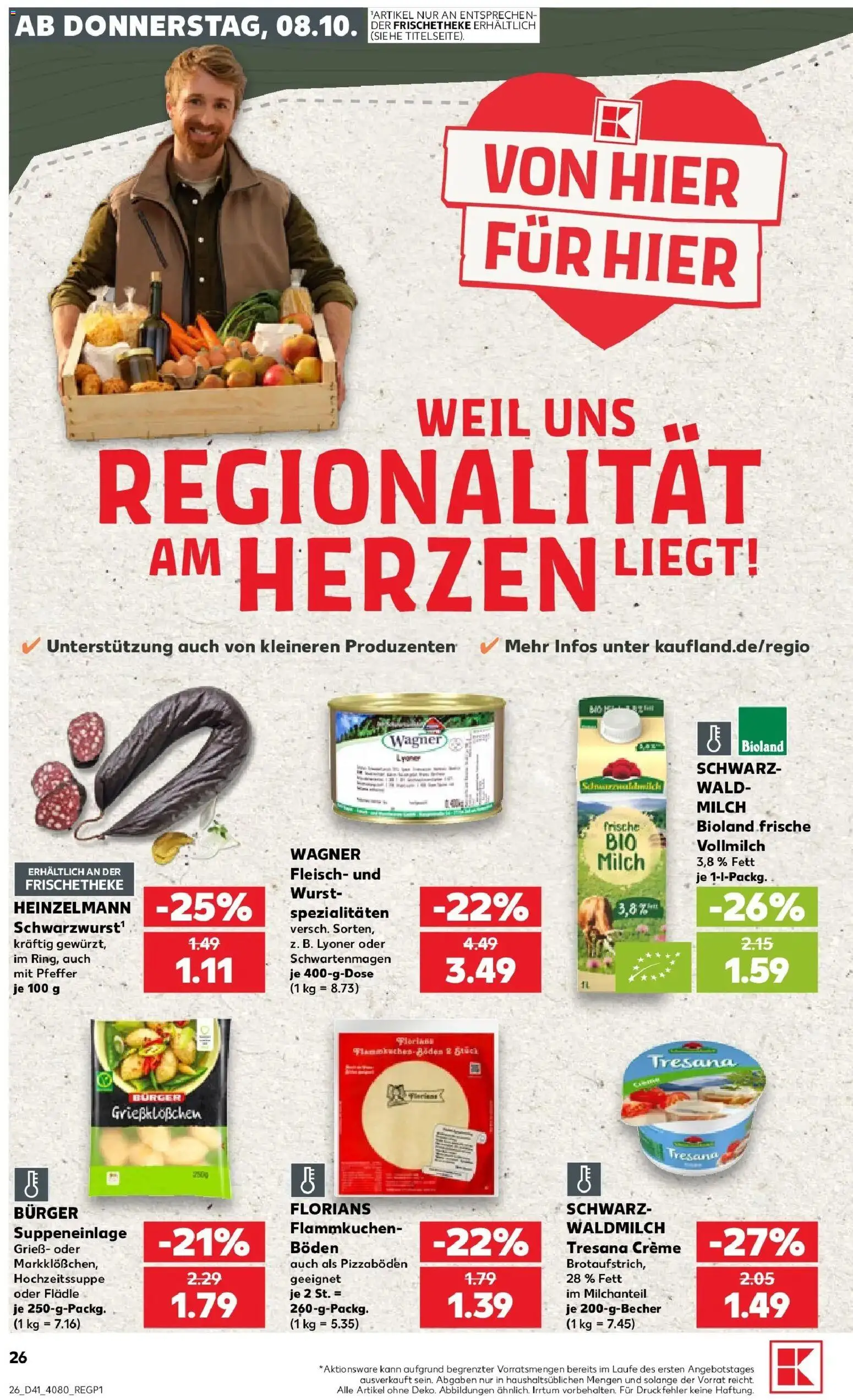 Prospekt Kaufland ab 08.10.2026 » Angebote Online zum Blättern | Seite: 26 | Produkte: Spezialitäten, Creme, Pfeffer, Fleisch