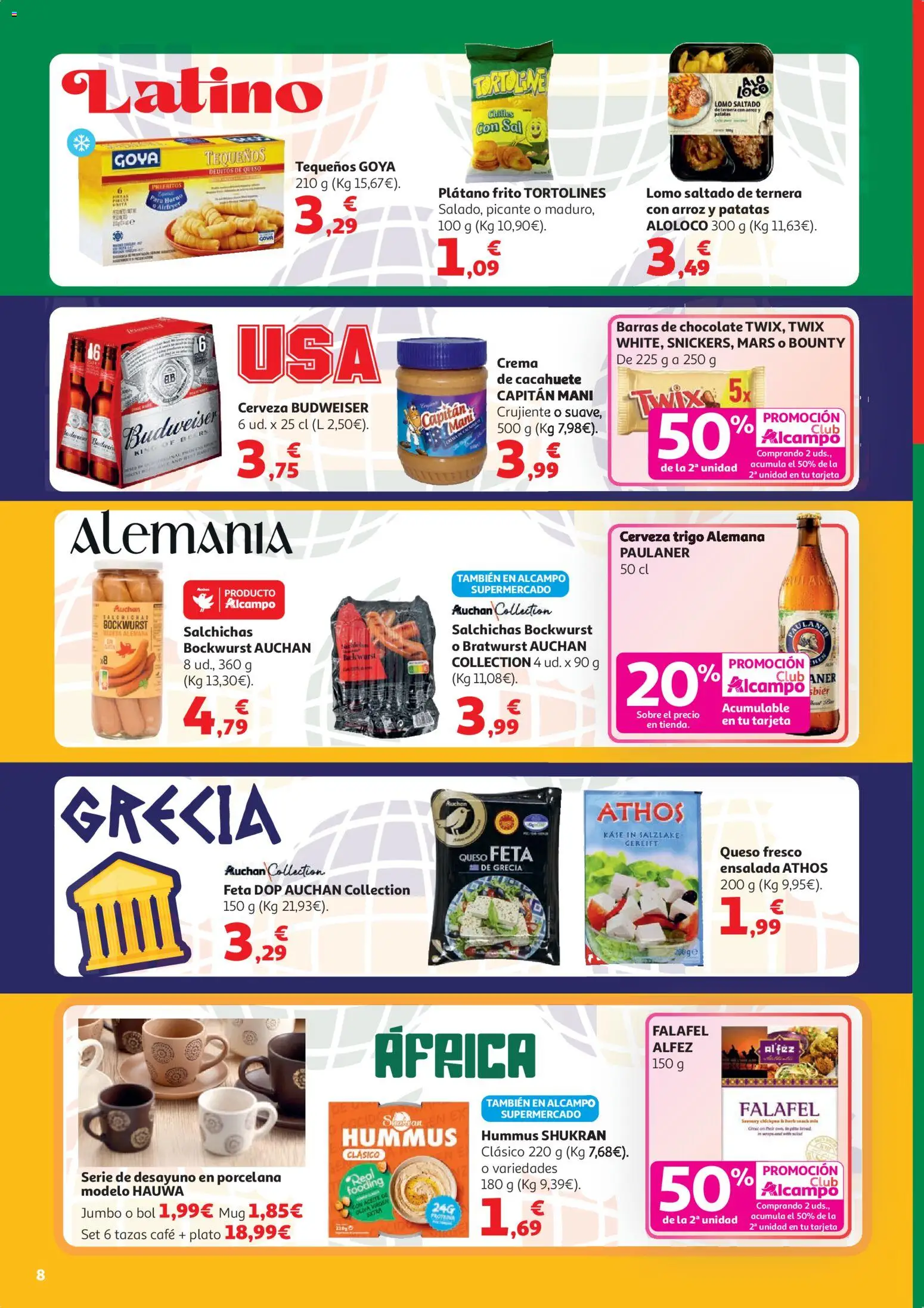 Alcampo HP Unico │ válido desde el 07.04.2026 | Página: 8 | Productos: Aceite, Cerveza, Crema, Ensalada