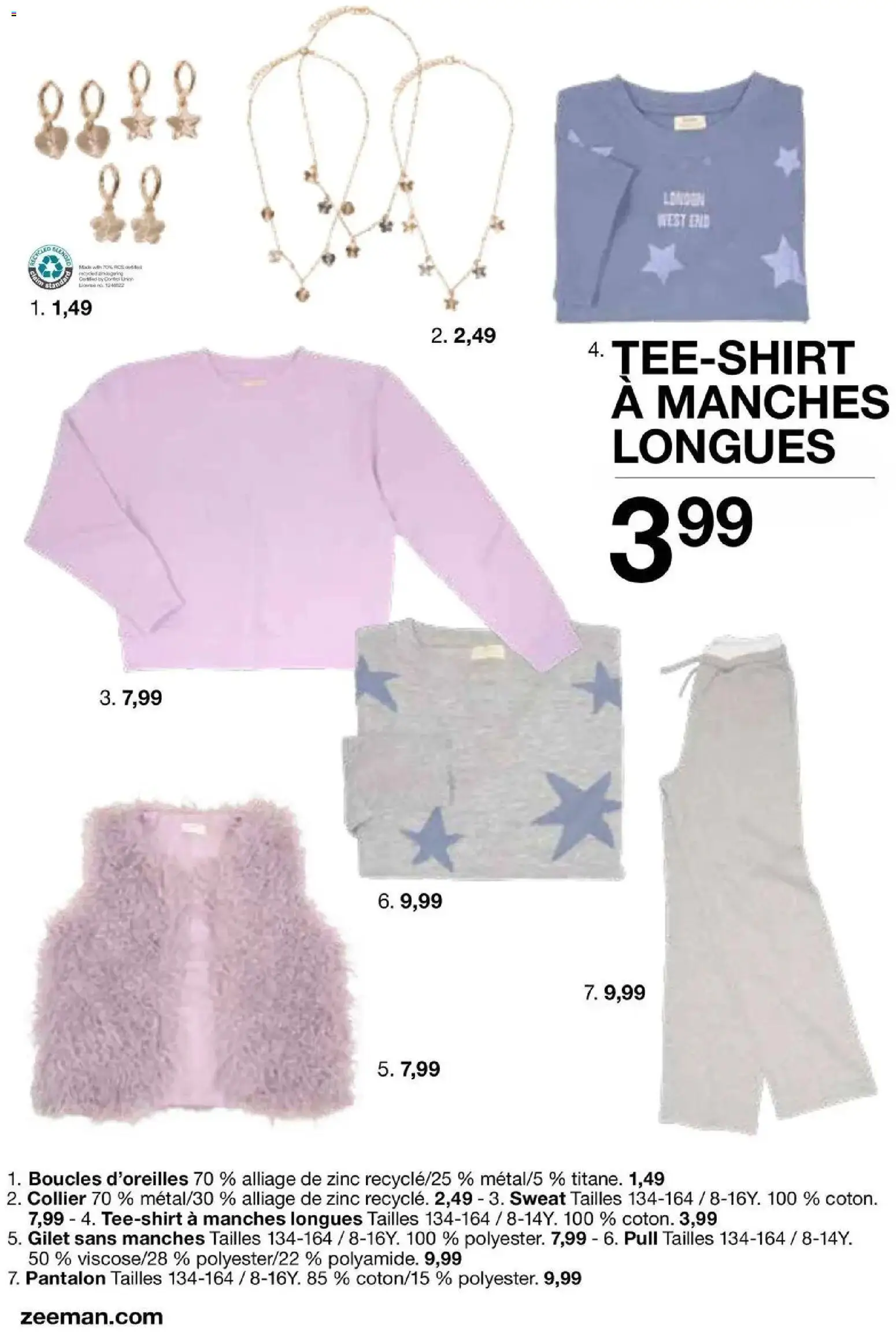 Zeeman - La rentrée avec notre nouvelle collection enfant à partir du 08/08/2026 - promo en ligne | Page: 18 | Produits: Collier, Pull, Gilet, Pantalon