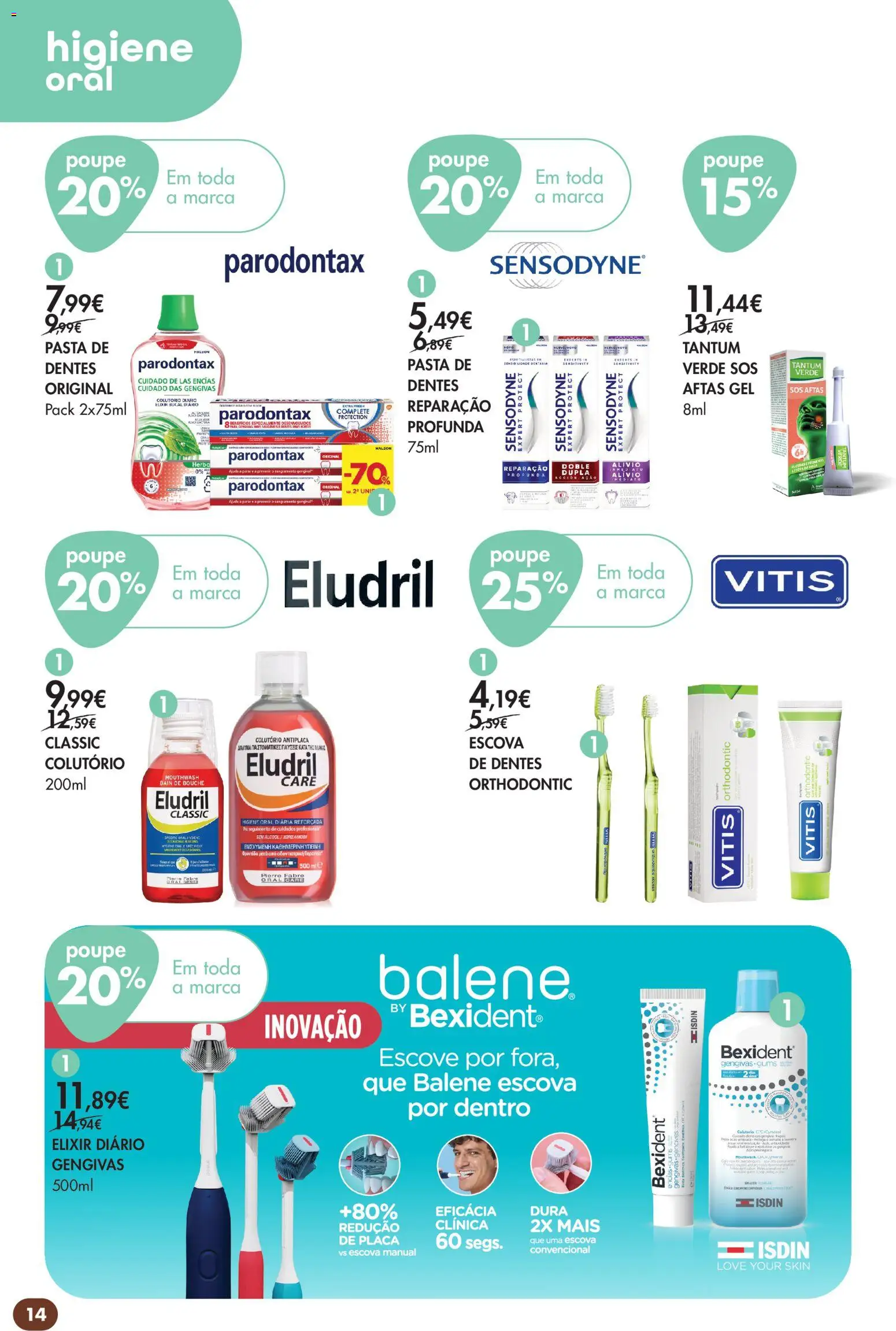 Pingo Doce folheto Bem Estar Outono Lojas │ válido de 20/10/2026 | Página: 14 | Produtos: Higiene oral, Álcool