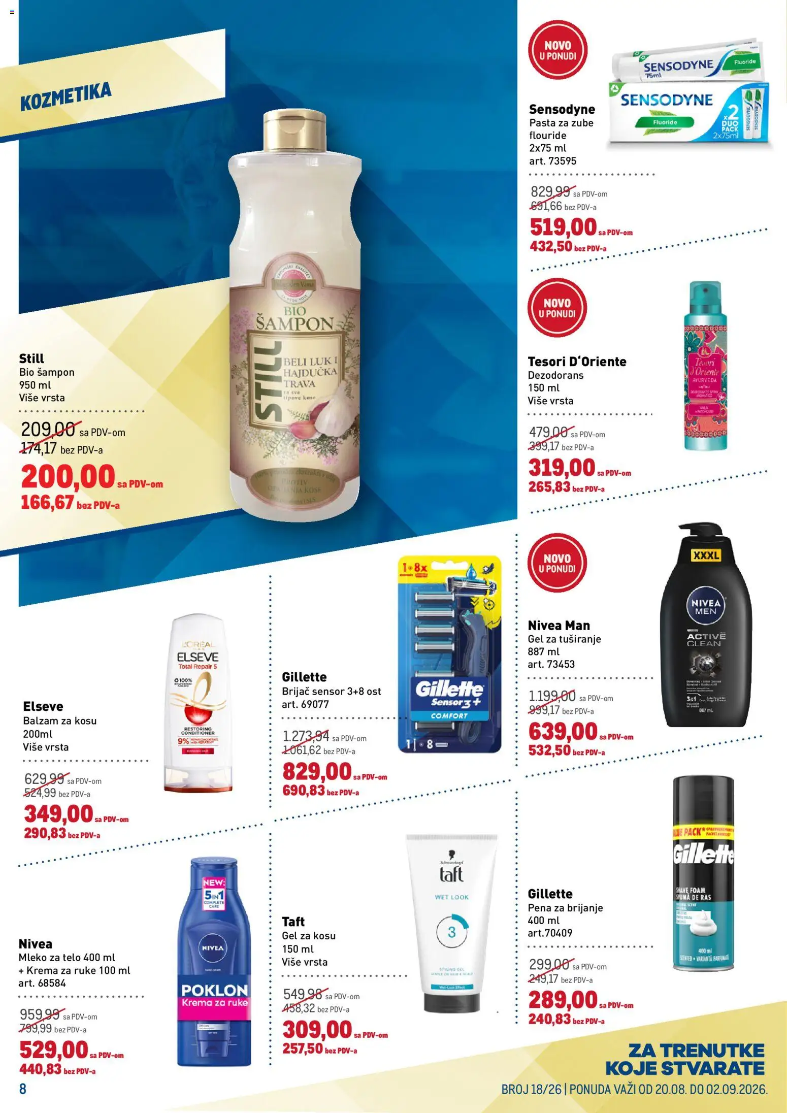 Metro katalog - važi od 20.08.2026 | Strana: 8 | Proizvode: Balzam, Balzam za kosu, Mleko, Pasta za zube
