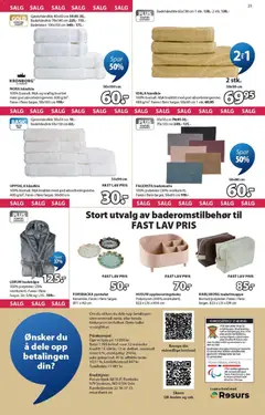 Forhåndsvisning av JYSK kundeavis gyldig fra 01.06.2026 | Side: 23 | Produkter: Badekåpe, Oppbevaringsboks, Toalettmappe, Badematte