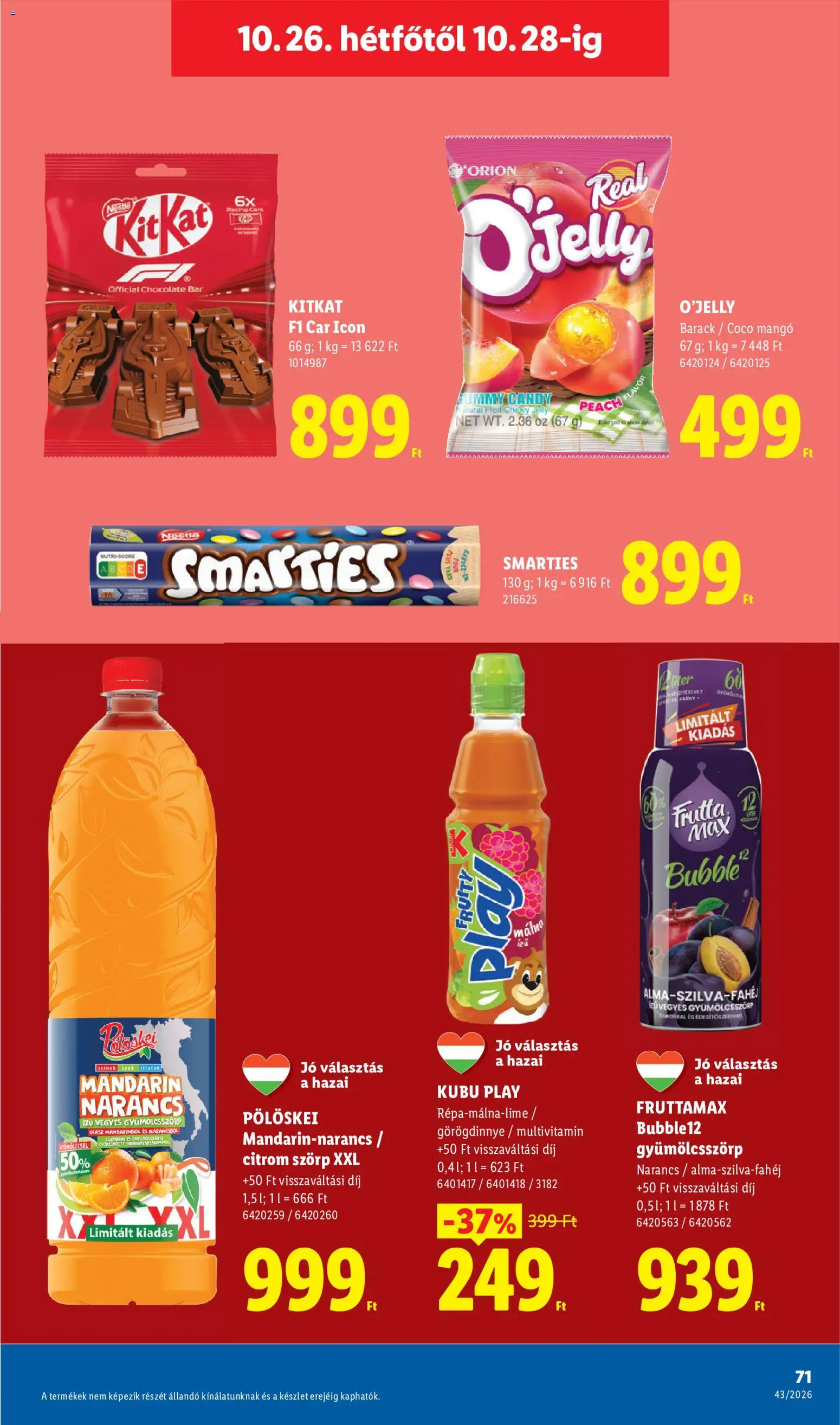 Lidl akciós ujság - amely érvényes a következő dátumtól: 2026.10.22. | Oldal: 71