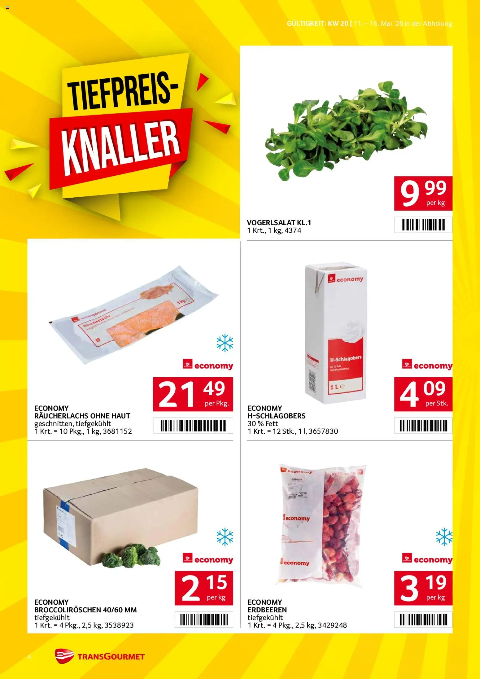 Transgourmet Flugblatt gültig ab 11.05.2026 | Seite: 4 | Produkte: Erdbeeren