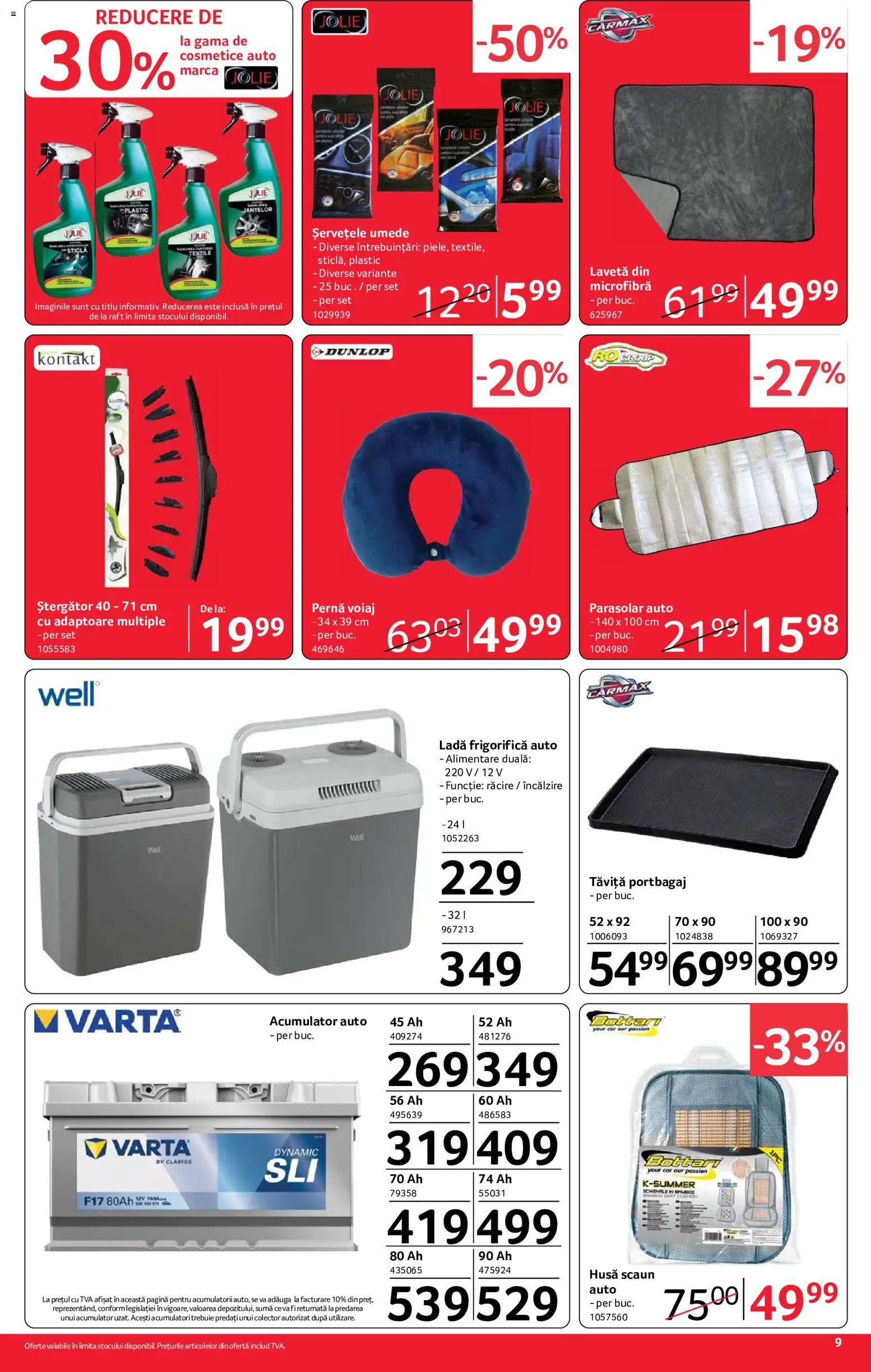Noul catalog Selgros – valabil de la 07.08.2026 | Pagină: 9 | Produse: Pernă, Scaun, Șervețele umede, Ladă frigorifică