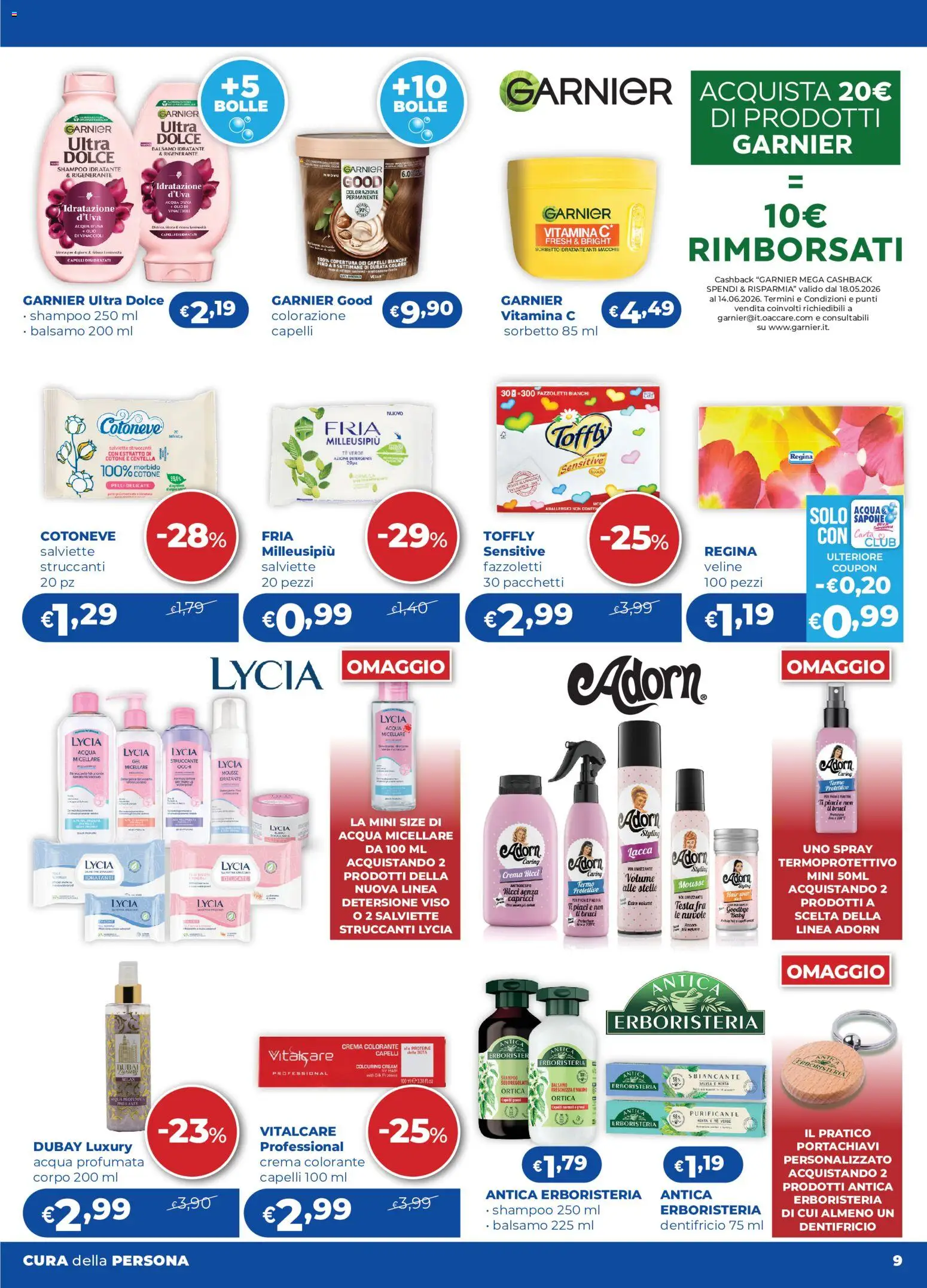 Volantino Acqua e Sapone del 21.05.2026 | Pagina: 9 | Prodotti: Acqua micellare, Struccante, Acqua, Menta