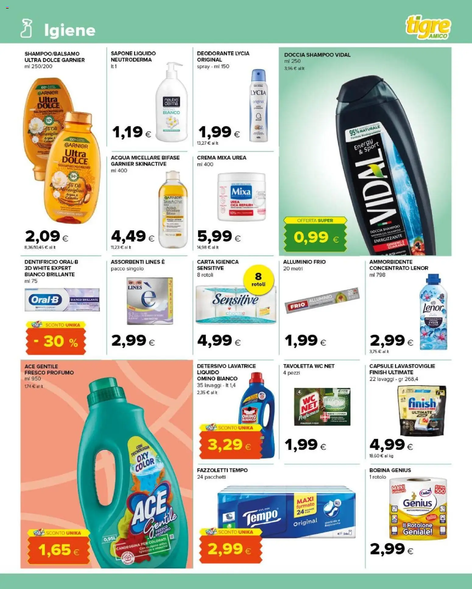 Volantino Tigre del 14/10/2026 | Pagina: 11 | Prodotti: Tavoletta wc, Assorbenti, Alluminio, Profumo