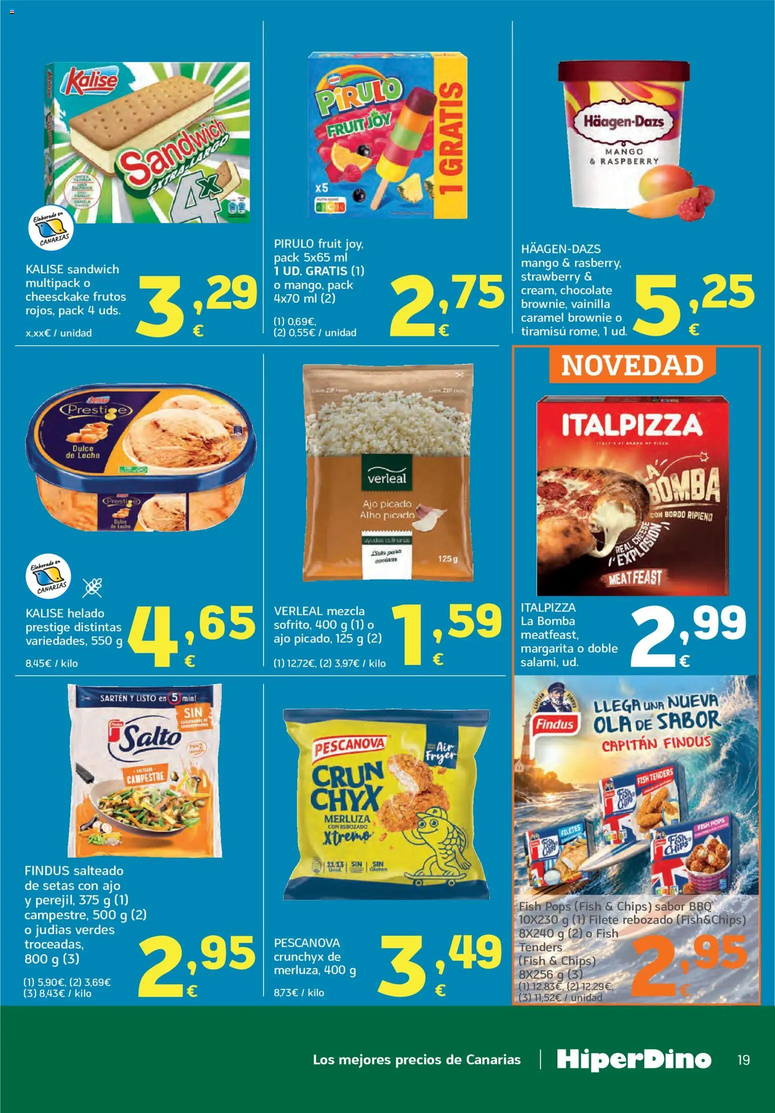 HiperDino folleto │ válido desde el 25/08/2026 | Página: 19 | Productos: Ajo, Judías, Helado, Mango