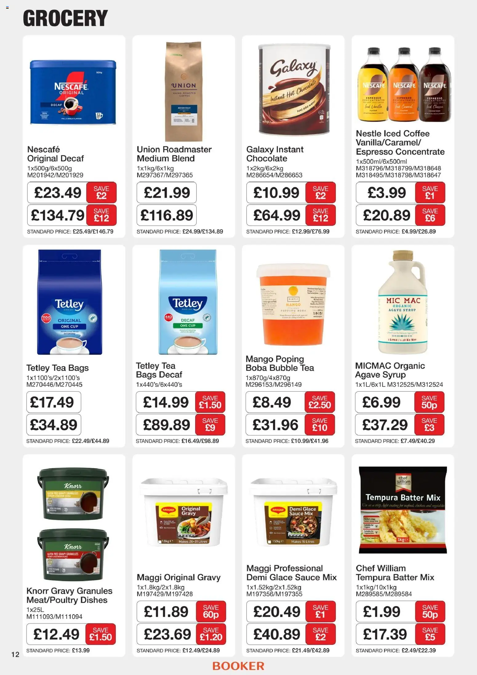 {H1} | Page: 12 | Products: Sauce, Coffee, Mango, Papier blanc