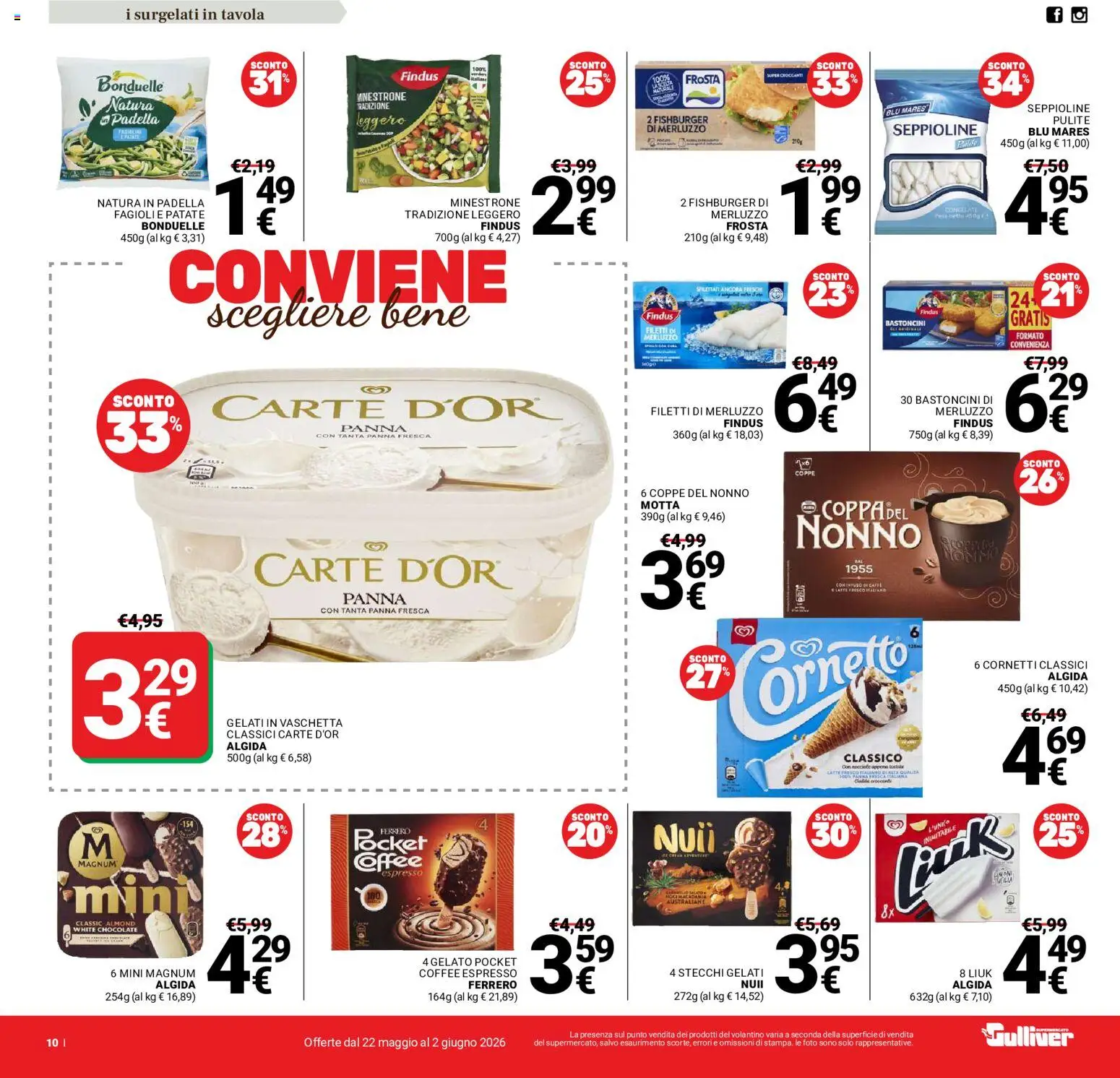 Volantino Gulliver del 22.05.2026 | Pagina: 10 | Prodotti: Minestrone, Merluzzo, Fagioli, Padella
