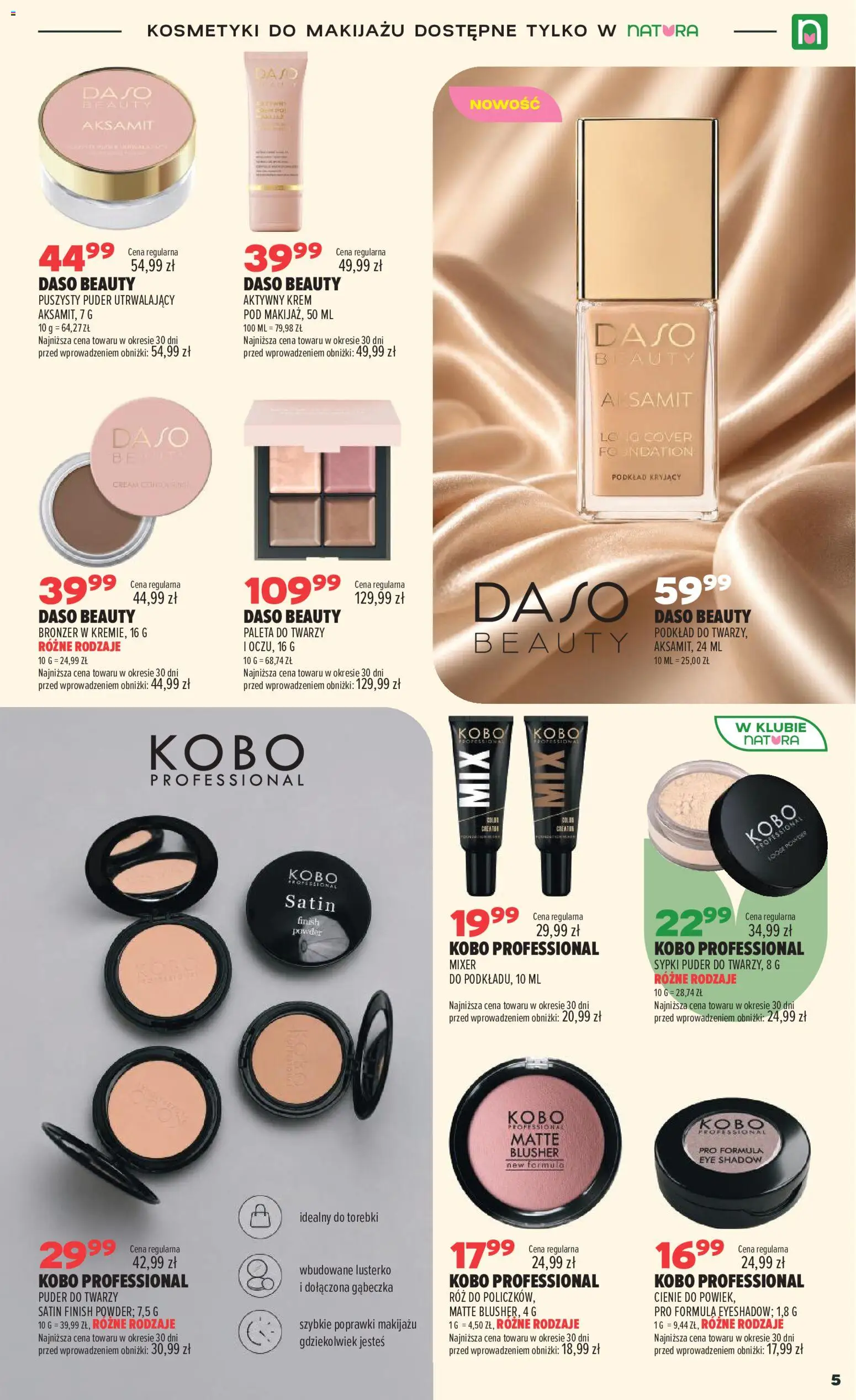 Drogerie Natura gazetka od 25.08.2026 | Strona: 5 | Produkty: Bronzer, Róż, Krem, Torebki