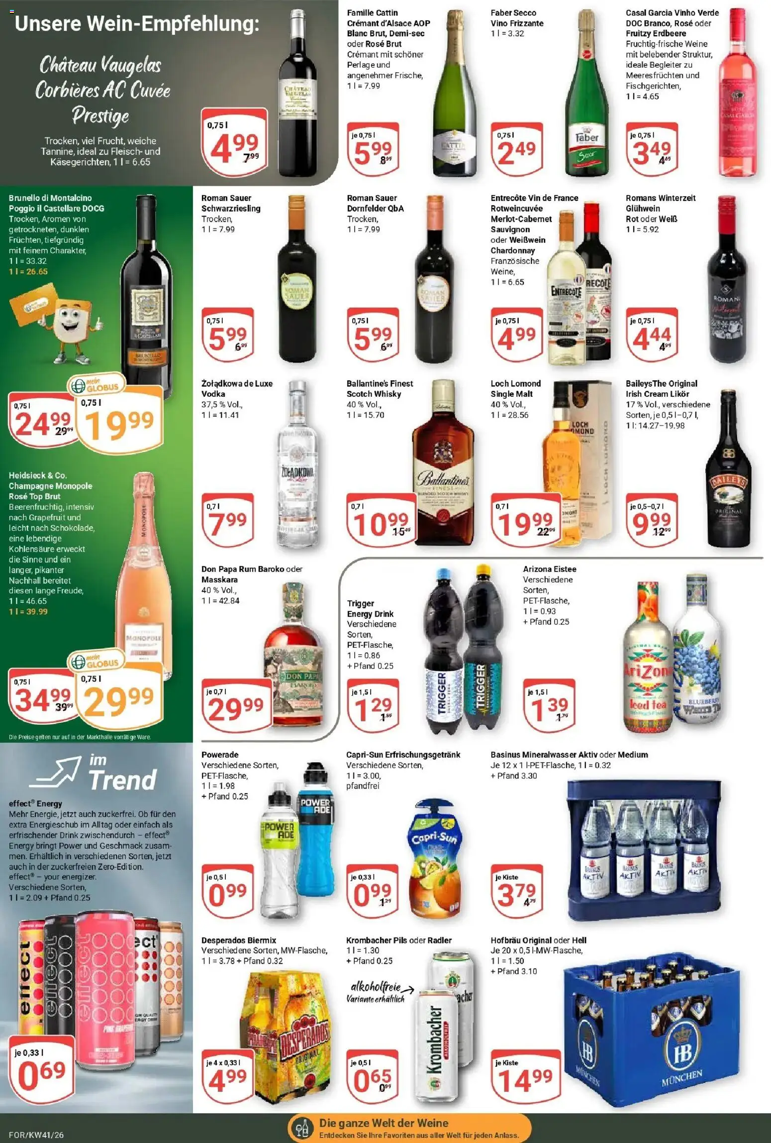 Globus Prospekt Forchheim (ab 05.10.2026) » Angebote online | Seite: 19 | Produkte: Top, Energy, Weißwein, Grapefruit