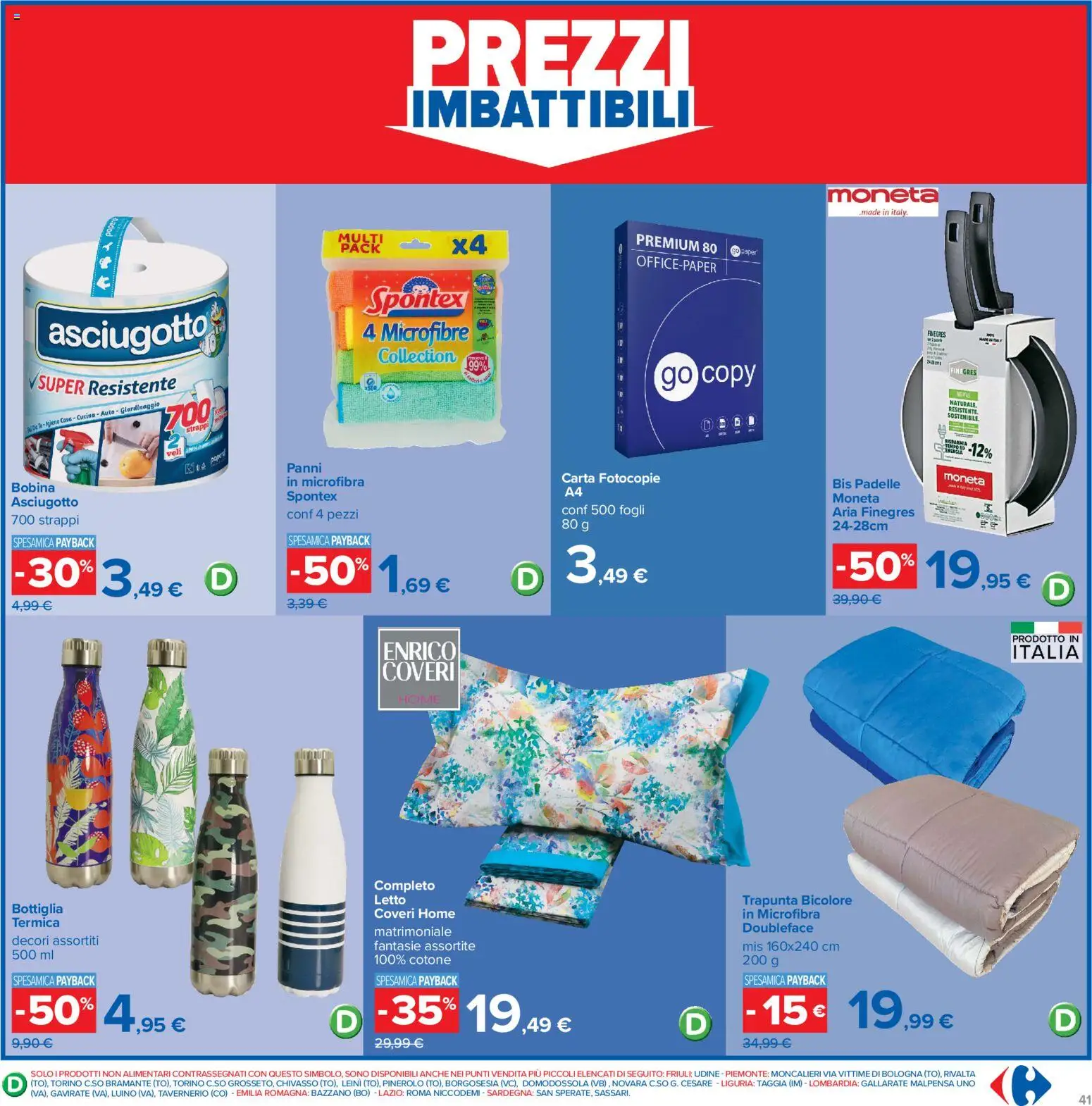 Volantino Carrefour del 15/09/2026 | Pagina: 41 | Prodotti: The, Panni, Letto, Bottiglia