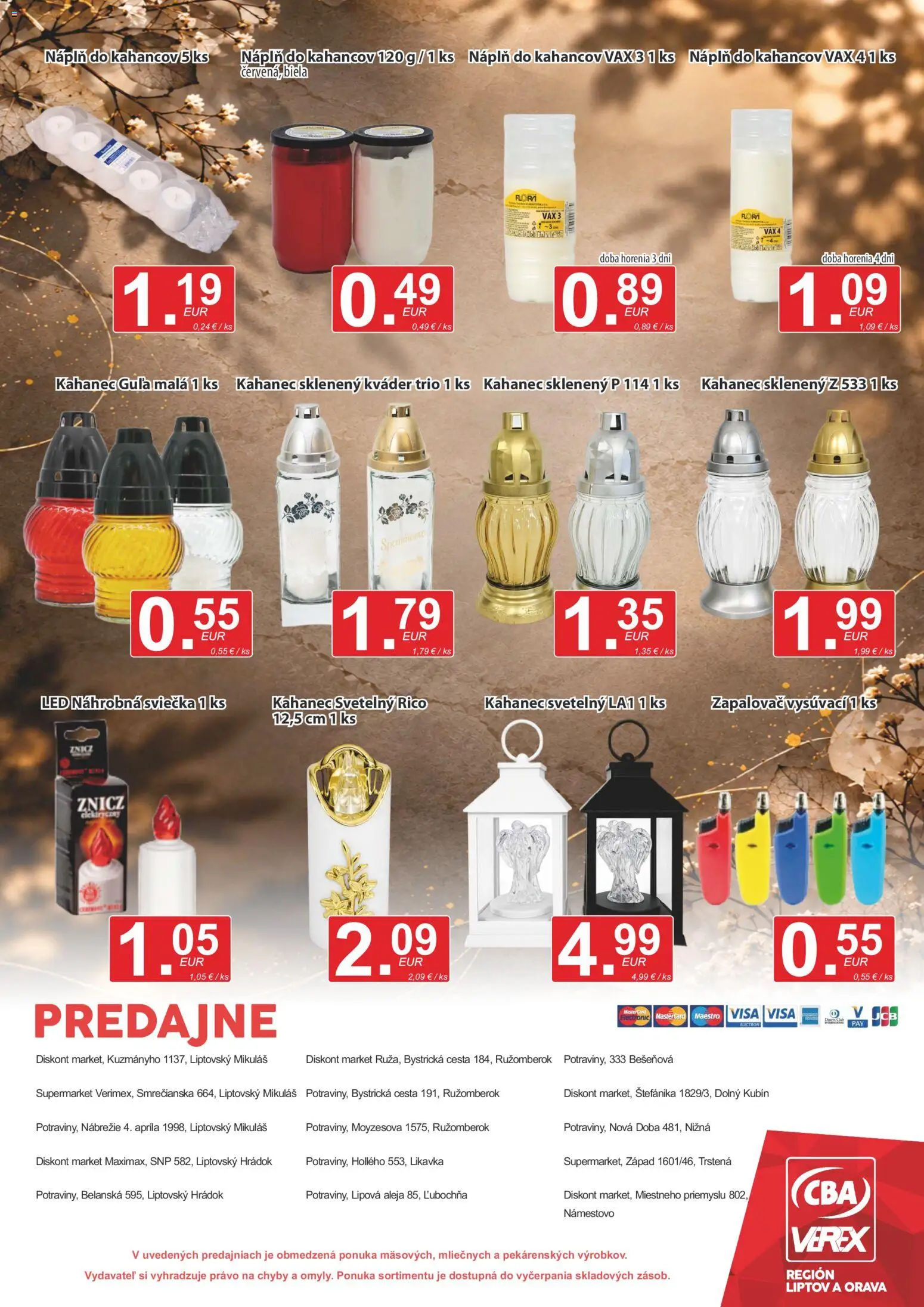 Nové CBA Verex akcie – leták je platný od 15.10.2026 | Strana: 12 | Produkty: Led