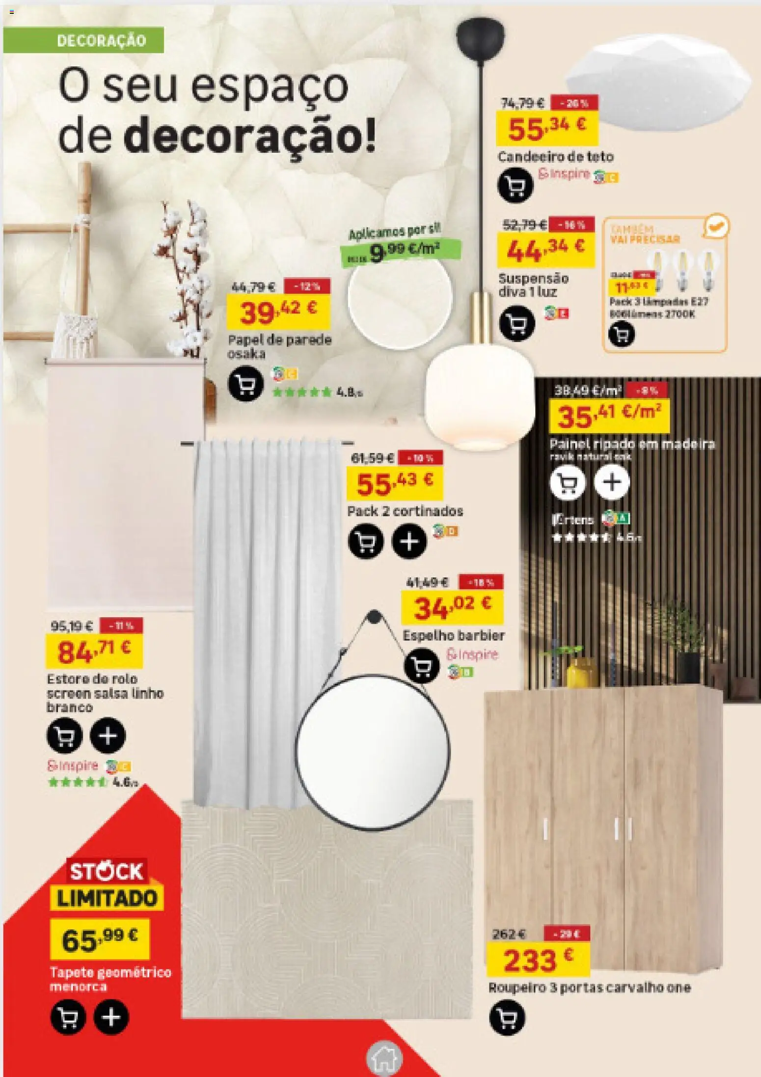 Leroy Merlin Arquipélago da Madeira │ válido de 26.03.2026 | Página: 18 | Produtos: Suspensão, Portas, Tapete, Papel de parede