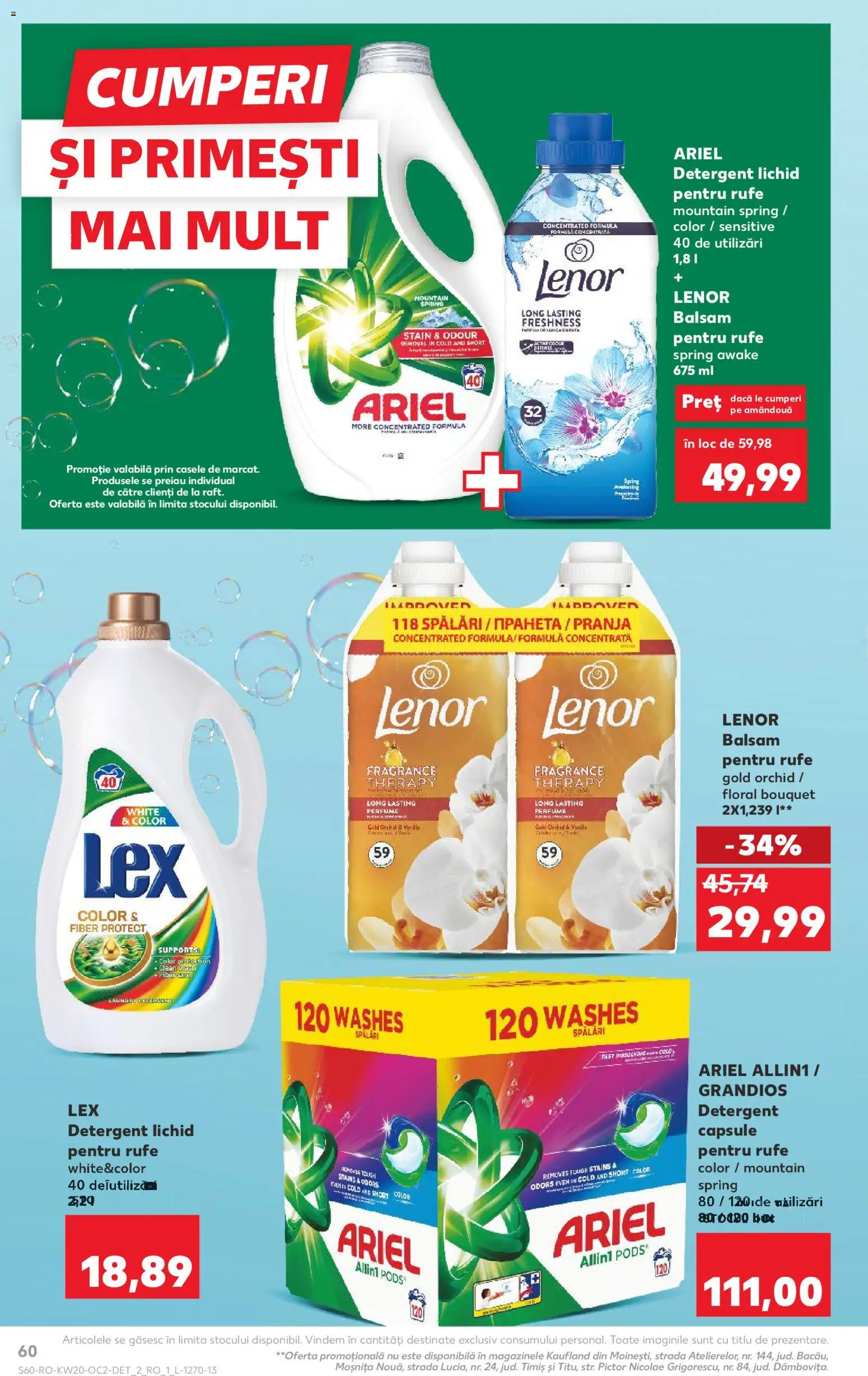 Kaufland RO akciós ujság - amely érvényes a következő dátumtól: 13.05.2026 | Oldal: 60 | Termékek: Ariel