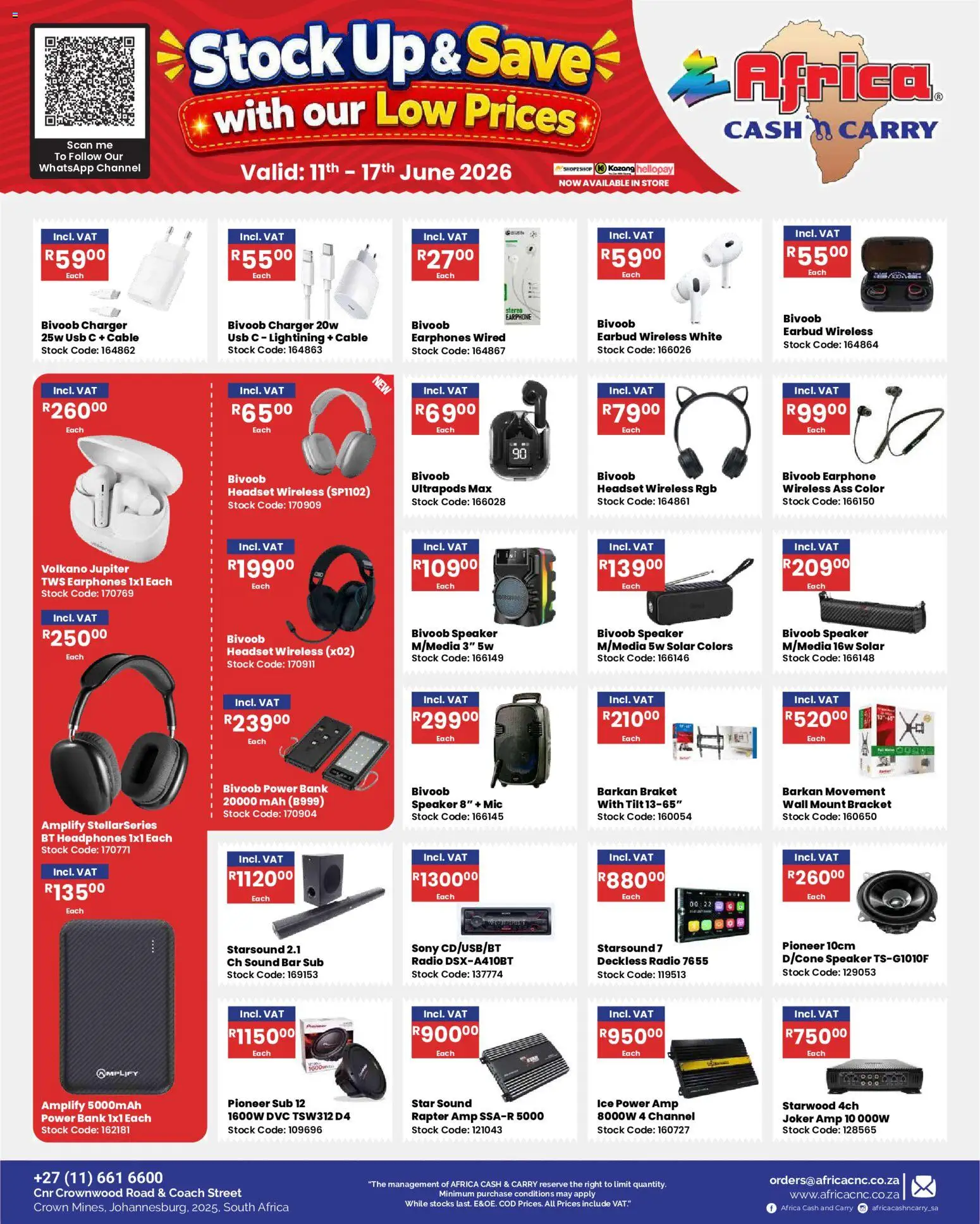 New Africa Cash & Carry catalogue – valid from 11.06.2026 | Page: 31 | Products: Headset, Radio, Headphones, Speaker