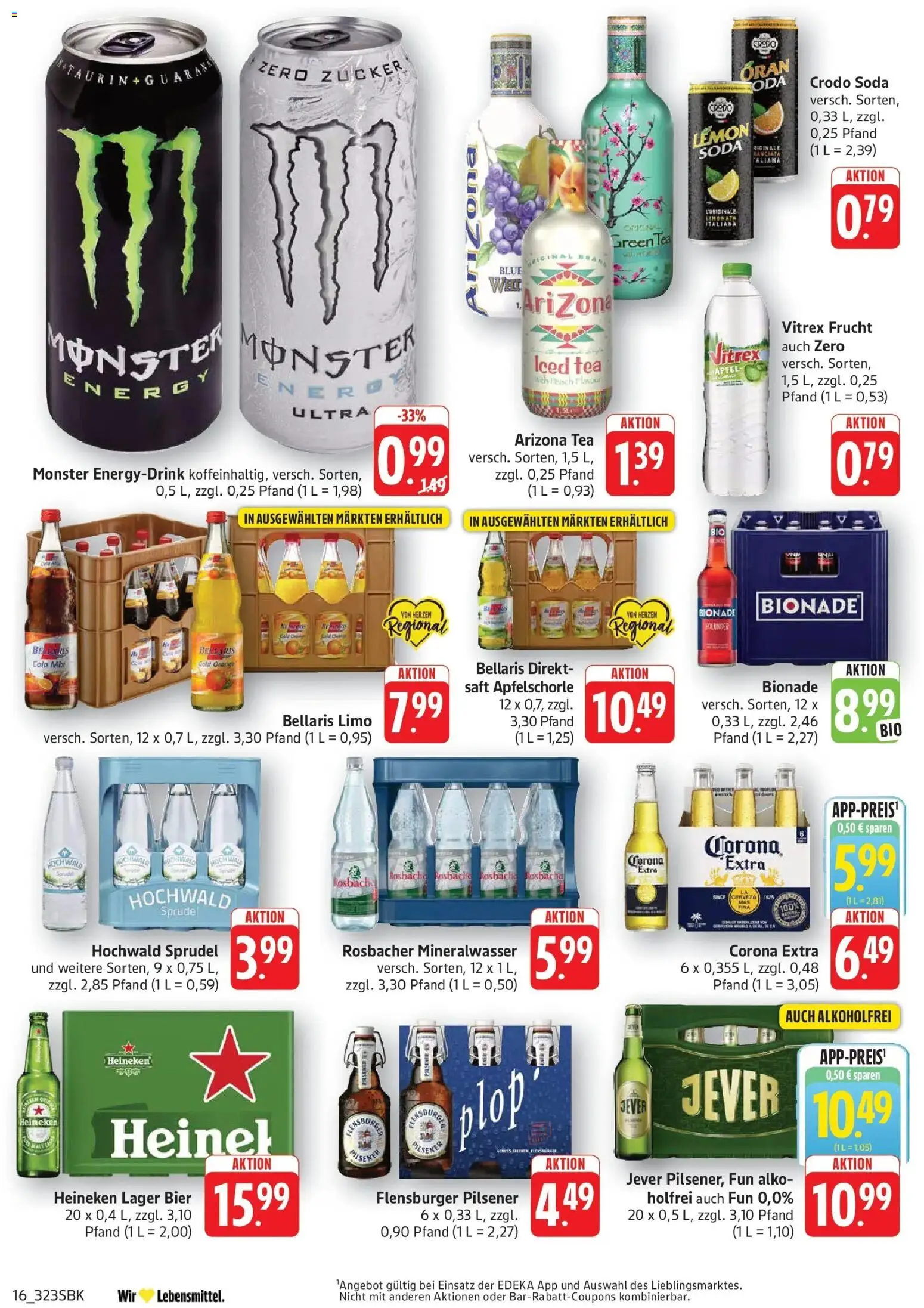 Edeka Prospekt Bad Bergzabern (ab 28.09.2026) » Angebote Online | Seite: 16 | Produkte: Bier, Bionade, Flensburger, Saft