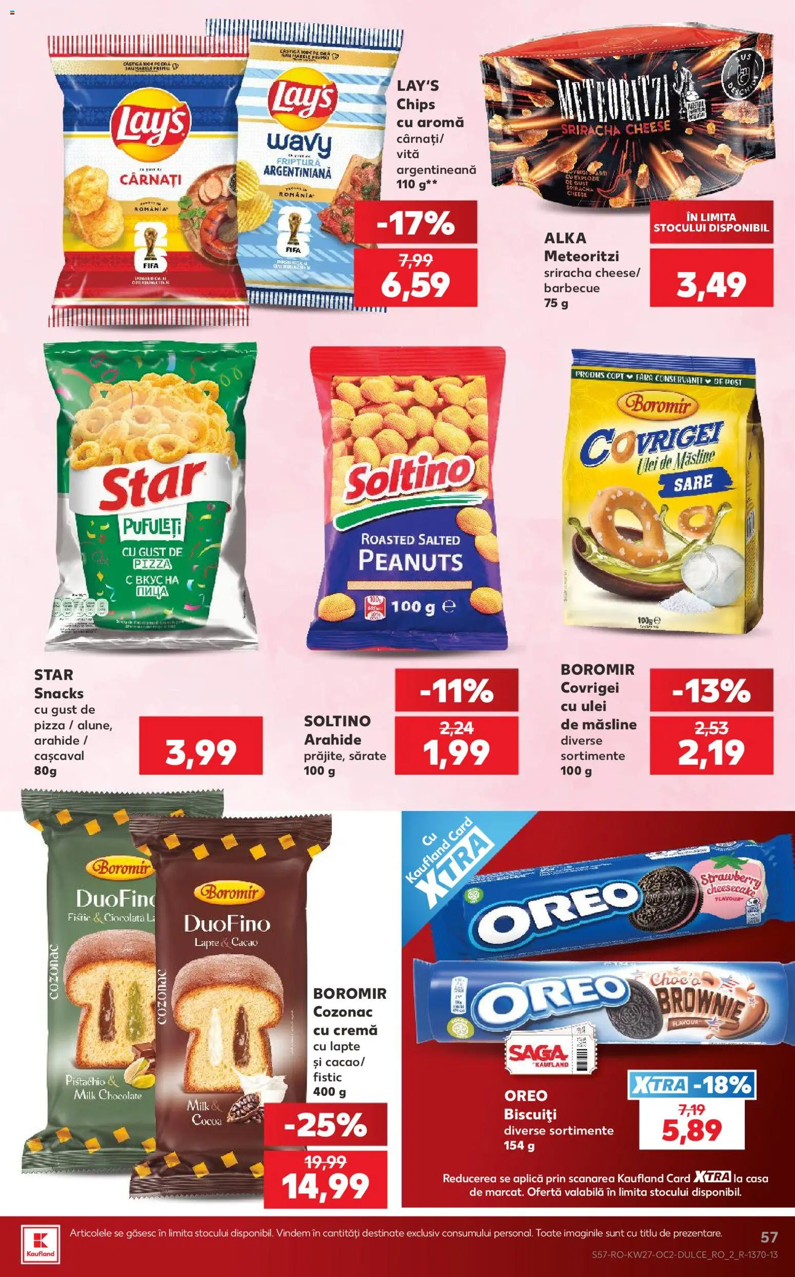 Noul catalog Kaufland – valabil de la 01.07.2026 | Pagină: 57 | Produse: Cașcaval, Măsline, Covrigei, Cremă