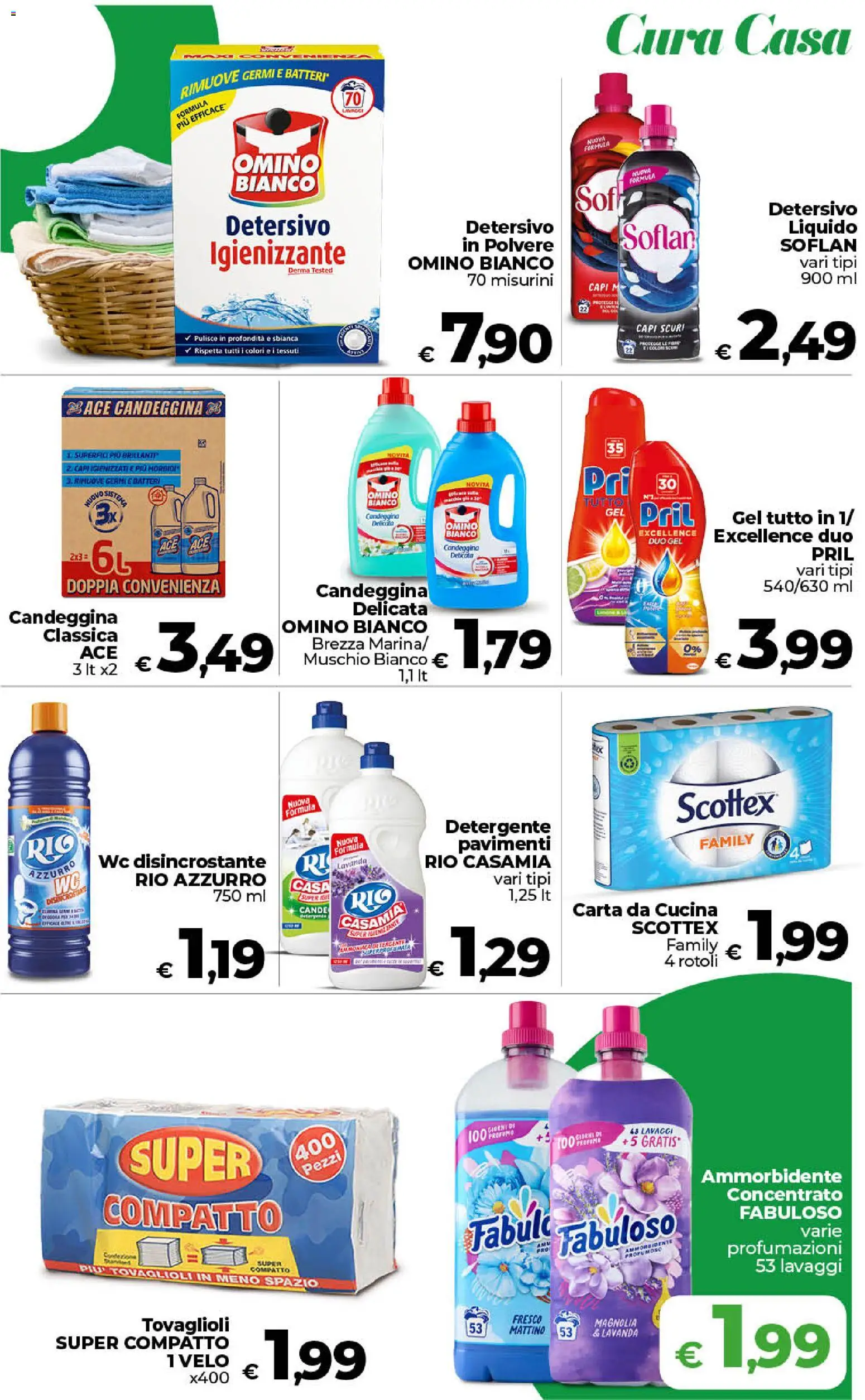Volantino COOP del 31/07/2026 | Pagina: 19 | Prodotti: Detergente, Candeggina, Lavanda, WC