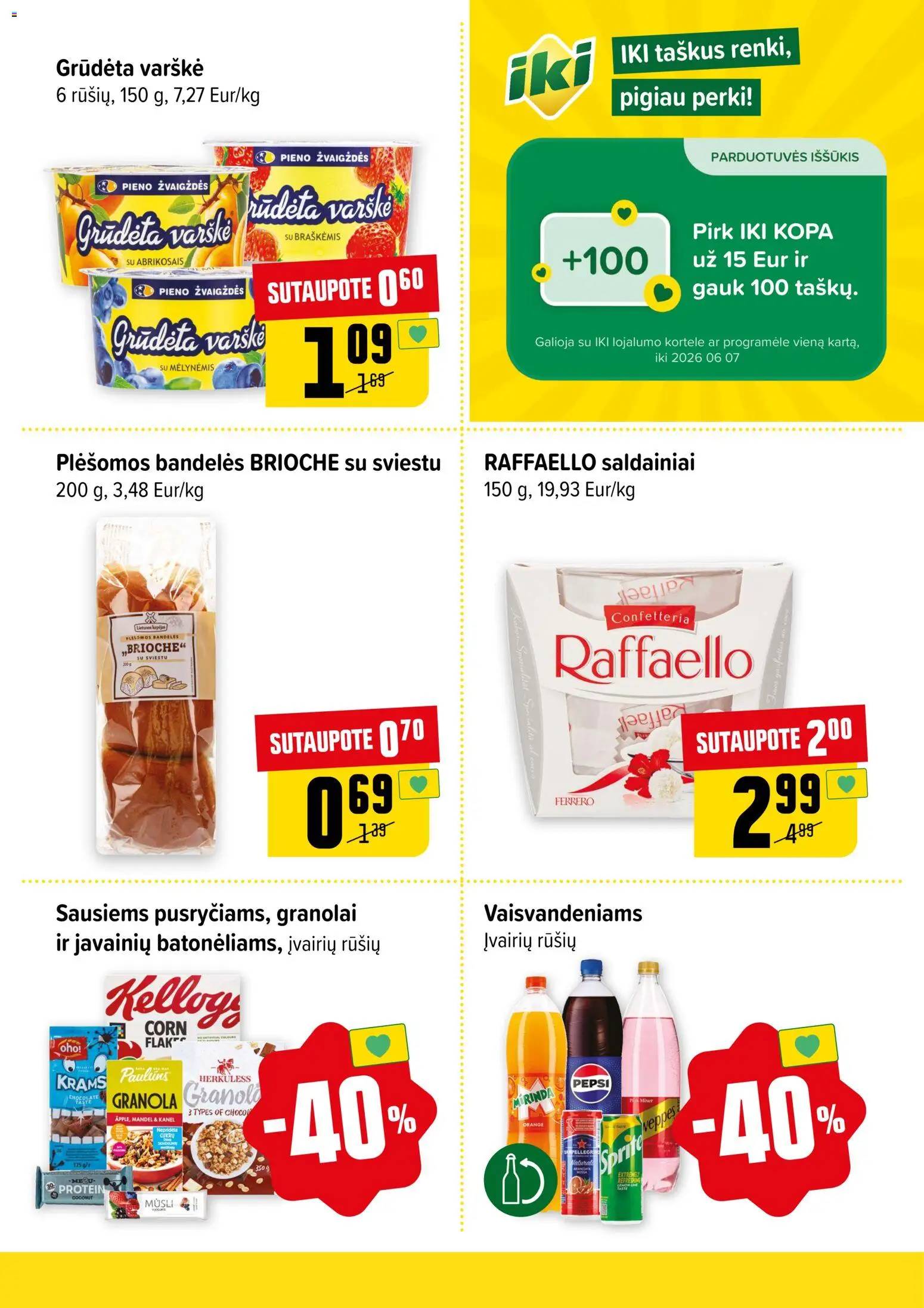 IKI akcijos nuo 28.05.2026 | Puslapis: 4 | Prekių: Bandelės, Varškė, Saldainiai