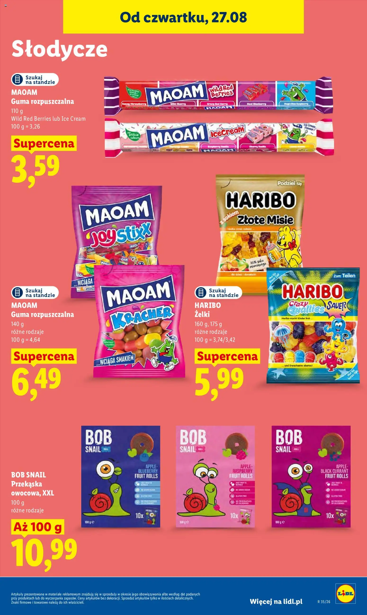 Lidl Polsko leták od 27.08.2026 | Strana: 73 | Produkty: Haribo, Apple, Guma, Kinder