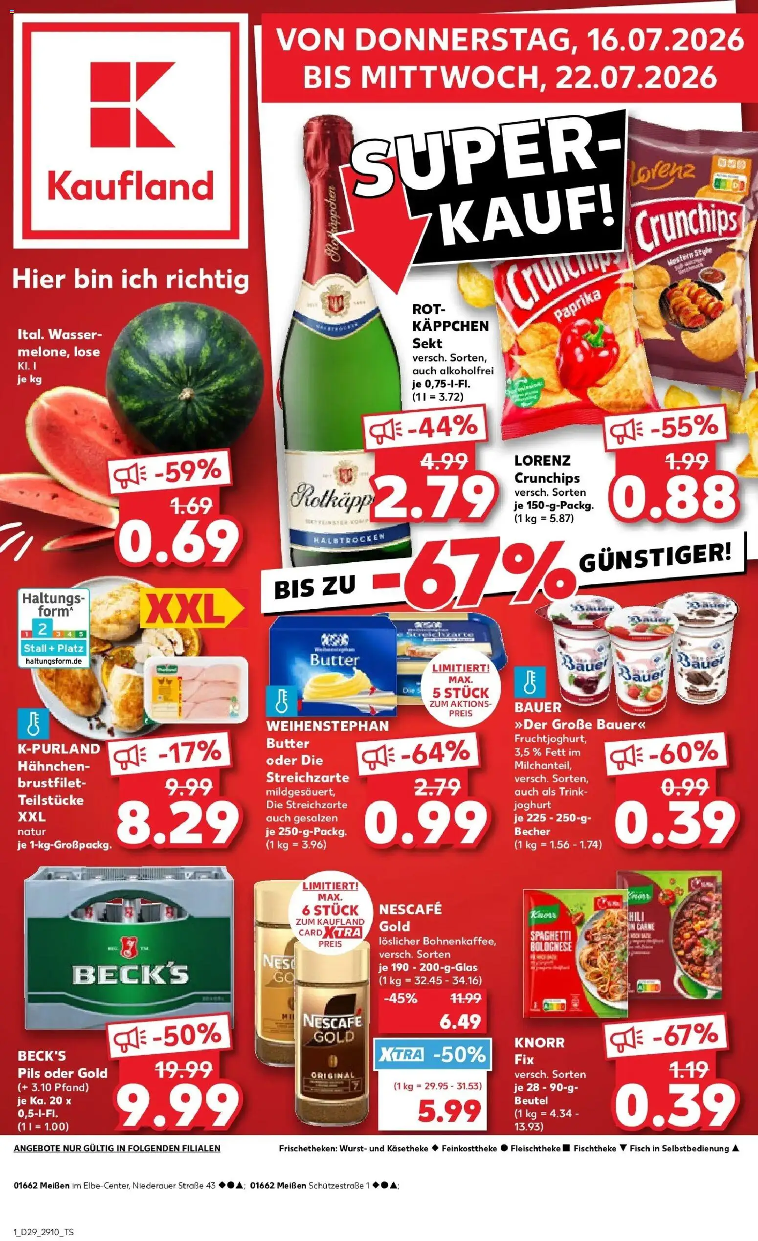 Kaufland Prospekt Meißen – gültig ab 13.07.2026 | Seite: 10 | Produkte: Sekt, Fisch, Paprika, Wurst