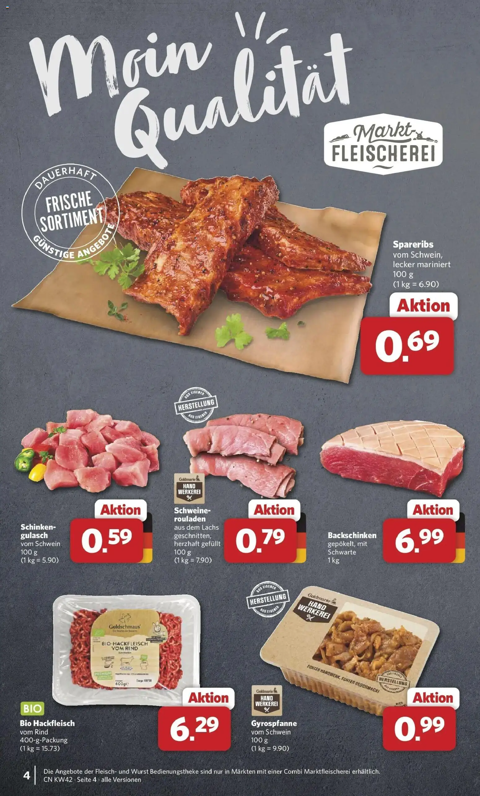Combi Prospekt Celle – gültig ab 12.10.2026 | Seite: 4 | Produkte: Lachs, Gulasch, Wurst, Hackfleisch