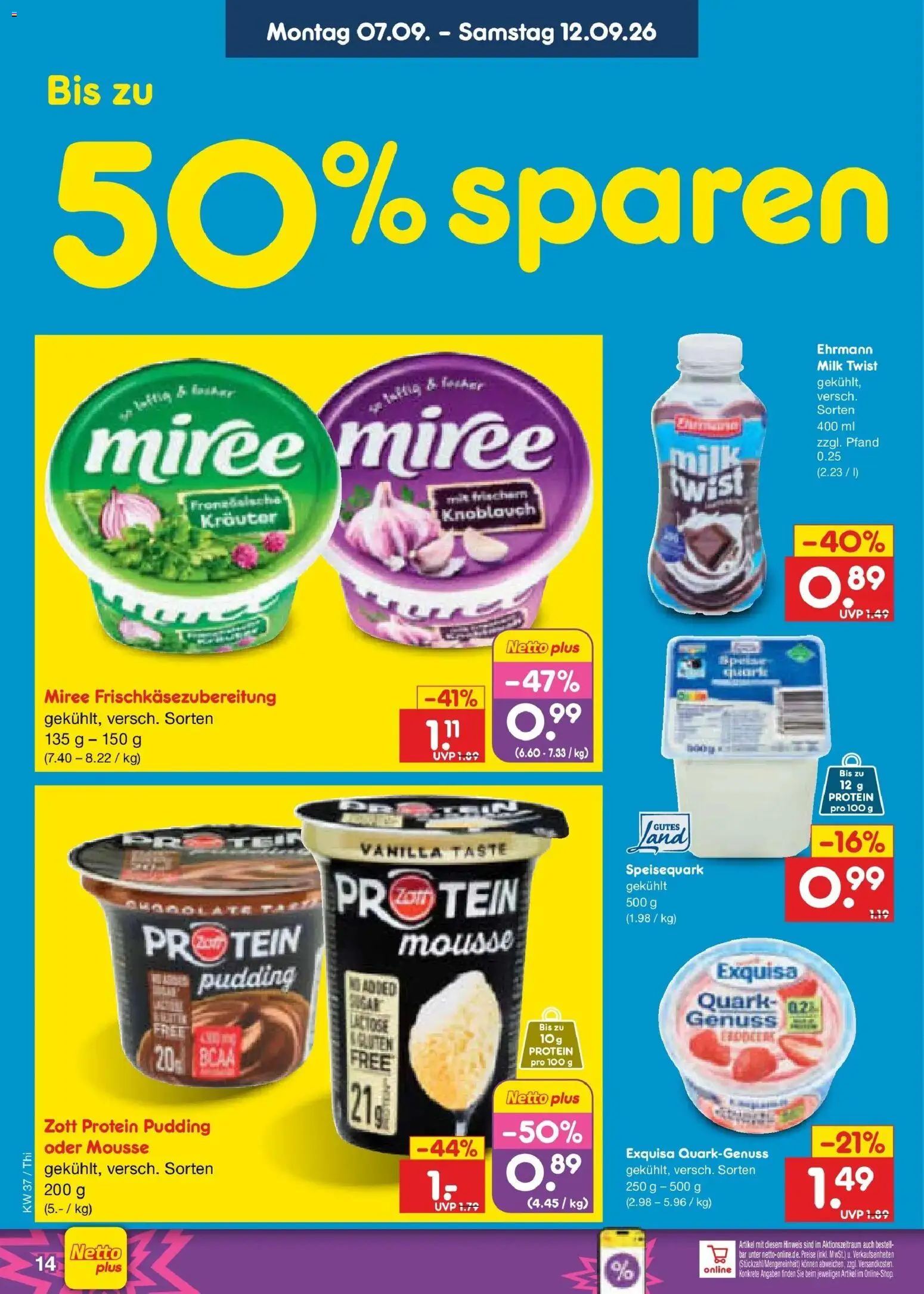 Netto Marken-Discount Prospekt Pirna – gültig ab 07.09.2026 | Seite: 20 | Produkte: Pudding, Exquisa, Knoblauch, Speisequark